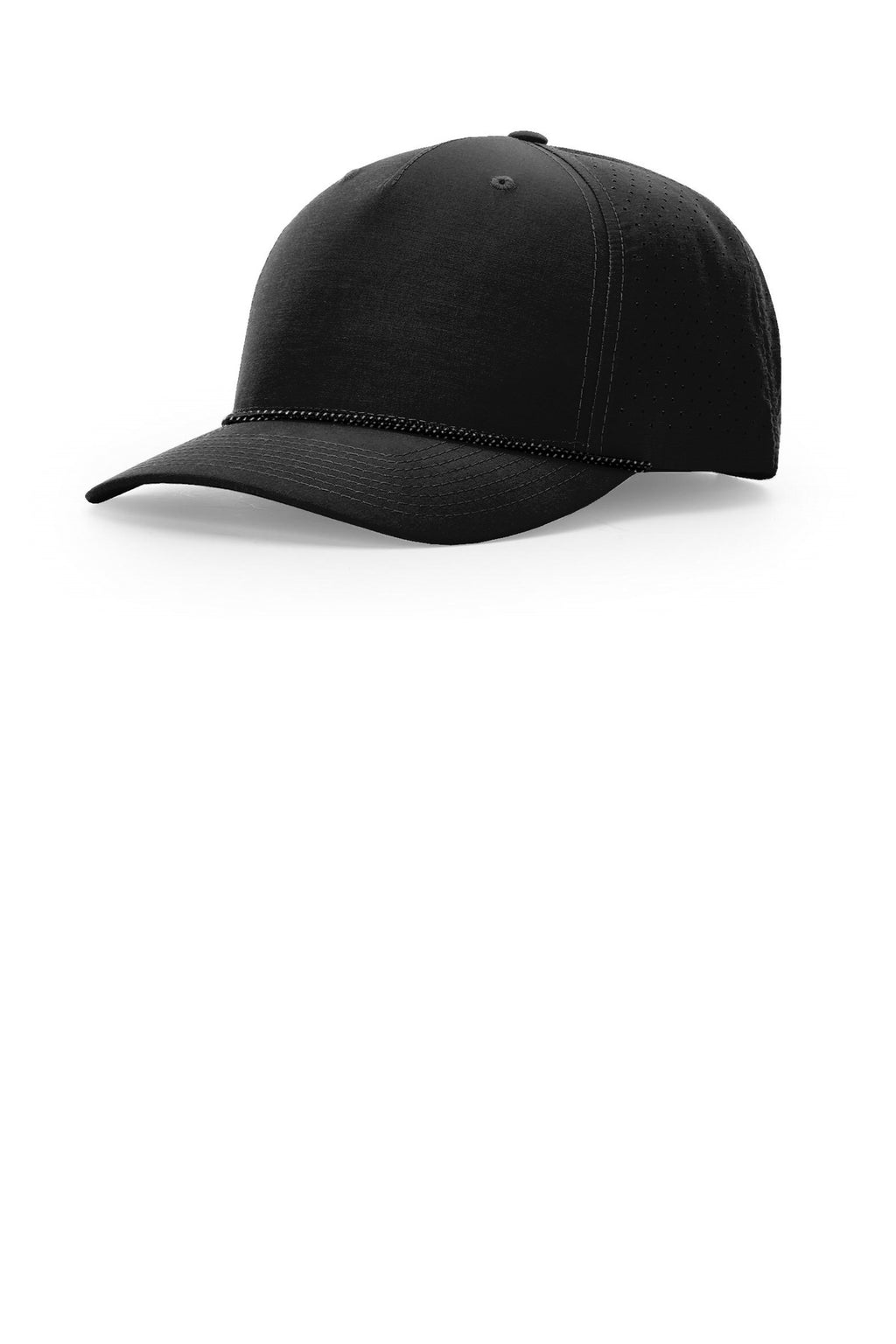 Richardson Laser Perf Performance Rope Cap 355 - Black/ Black Grey - front