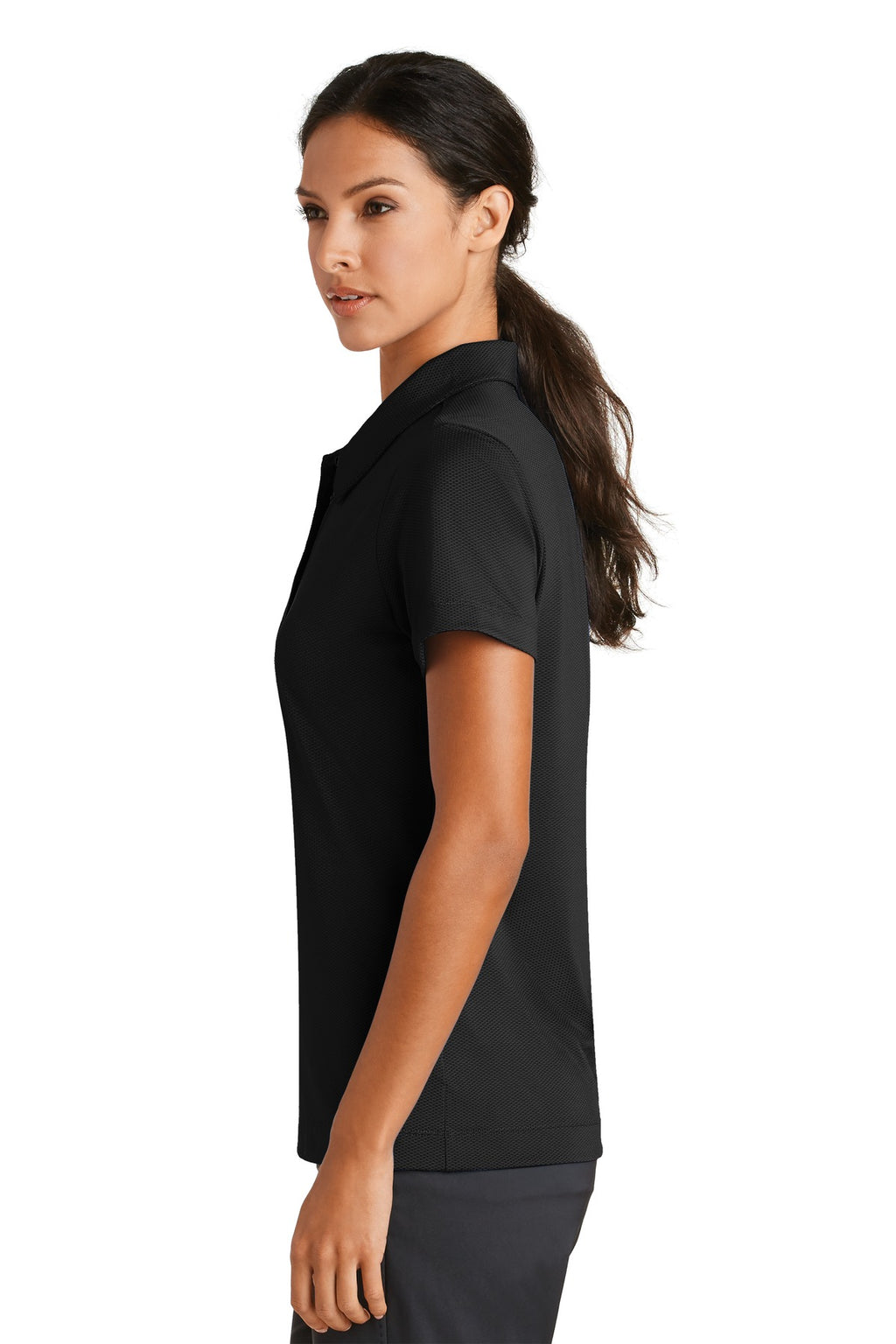 DISCONTINUED Ladies Nike Sphere Dry Diamond Polo. 358890 - Black - side