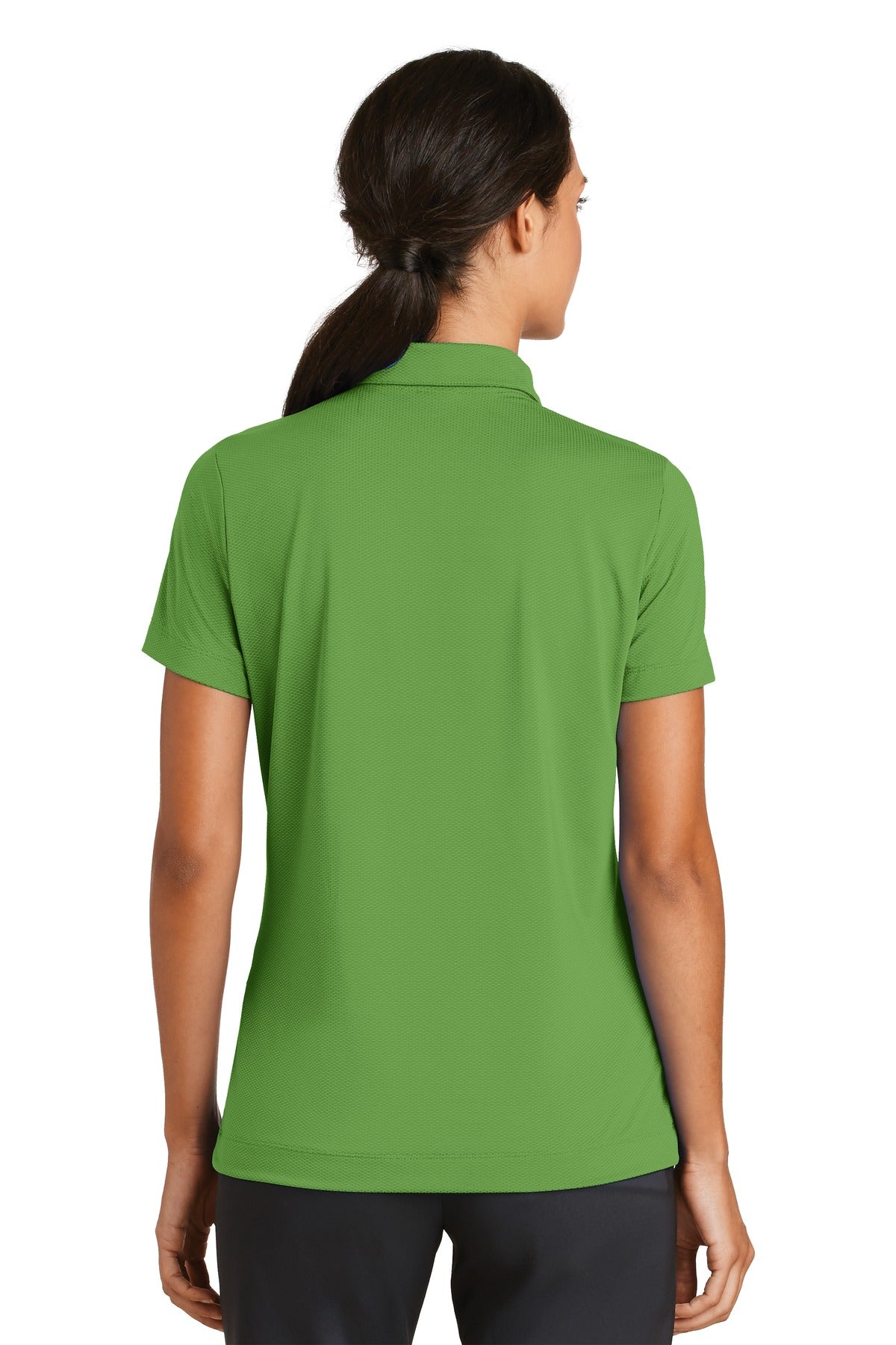 DISCONTINUED Ladies Nike Sphere Dry Diamond Polo. 358890 - Chlorophyll - back