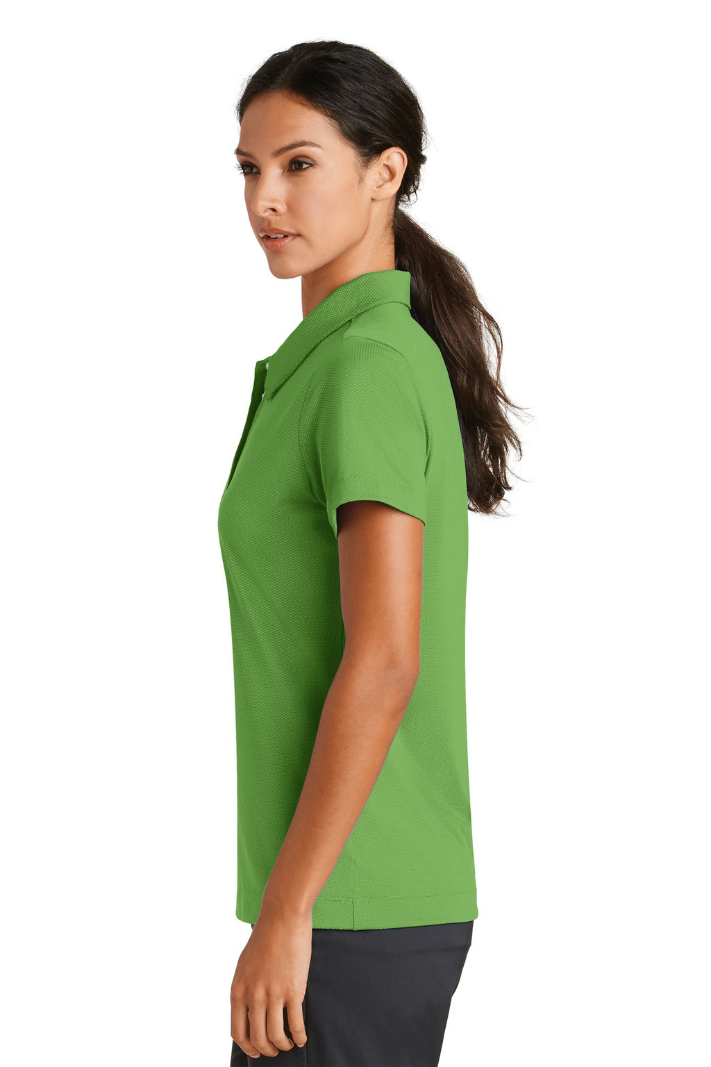 DISCONTINUED Ladies Nike Sphere Dry Diamond Polo. 358890 - Chlorophyll - side