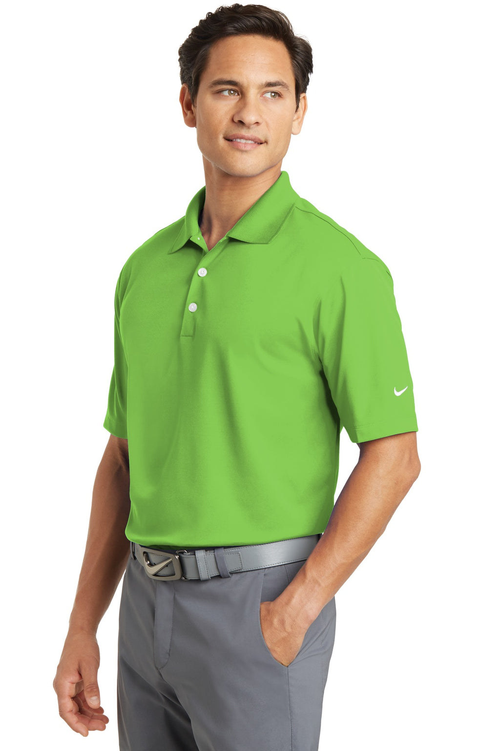 DISCONTINUED Nike Dri-FIT Micro Pique Polo. 363807 - Action Green - three_q