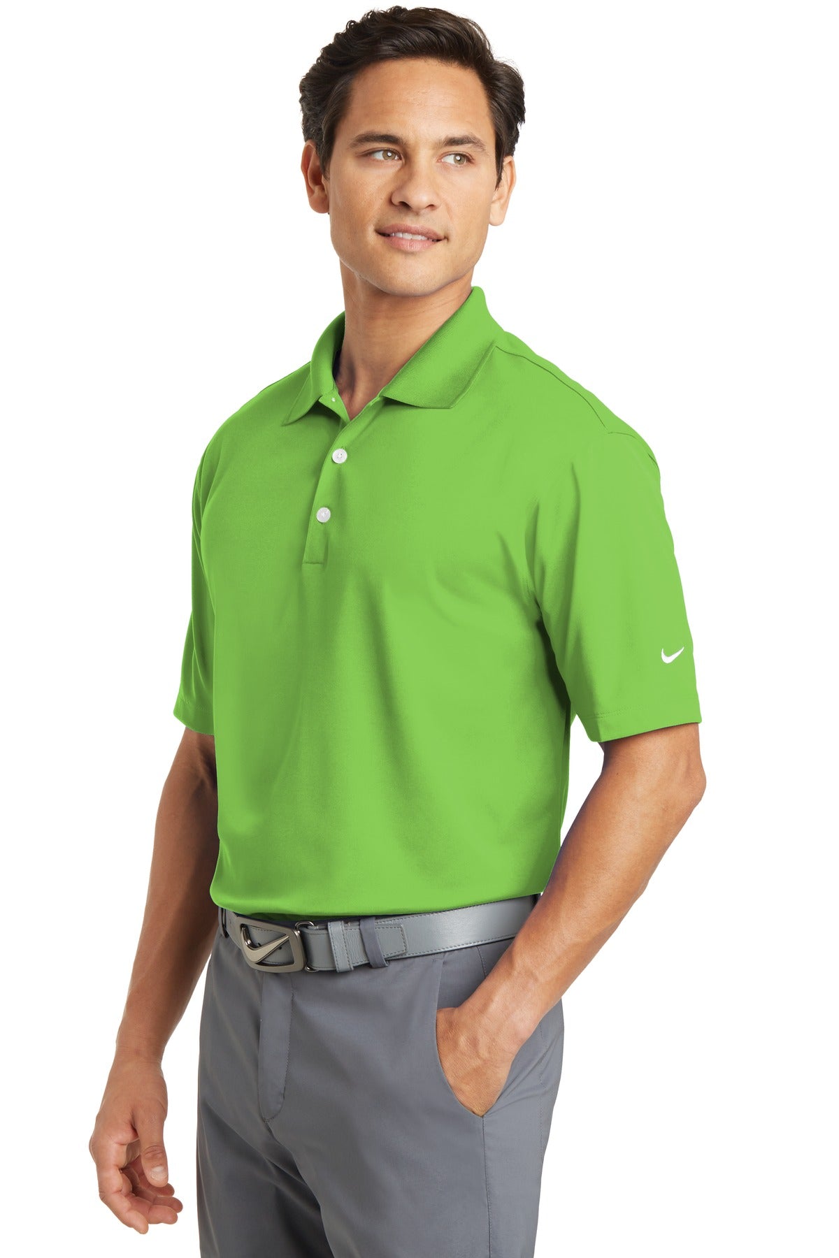 DISCONTINUED Nike Dri-FIT Micro Pique Polo. 363807 - Action Green - three_q