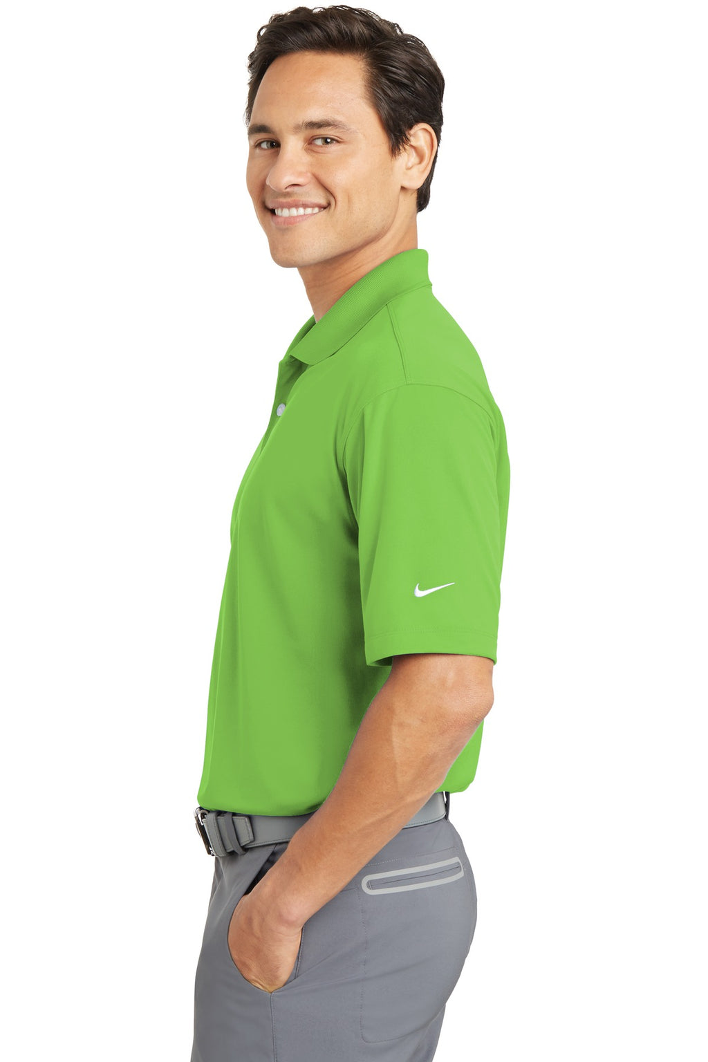 DISCONTINUED Nike Dri-FIT Micro Pique Polo. 363807 - Action Green - side