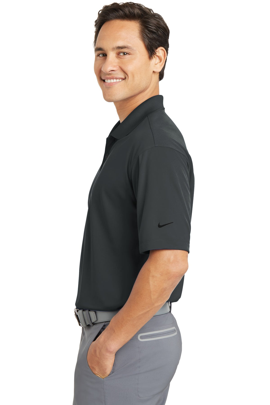DISCONTINUED Nike Dri-FIT Micro Pique Polo. 363807 - Anthracite - side