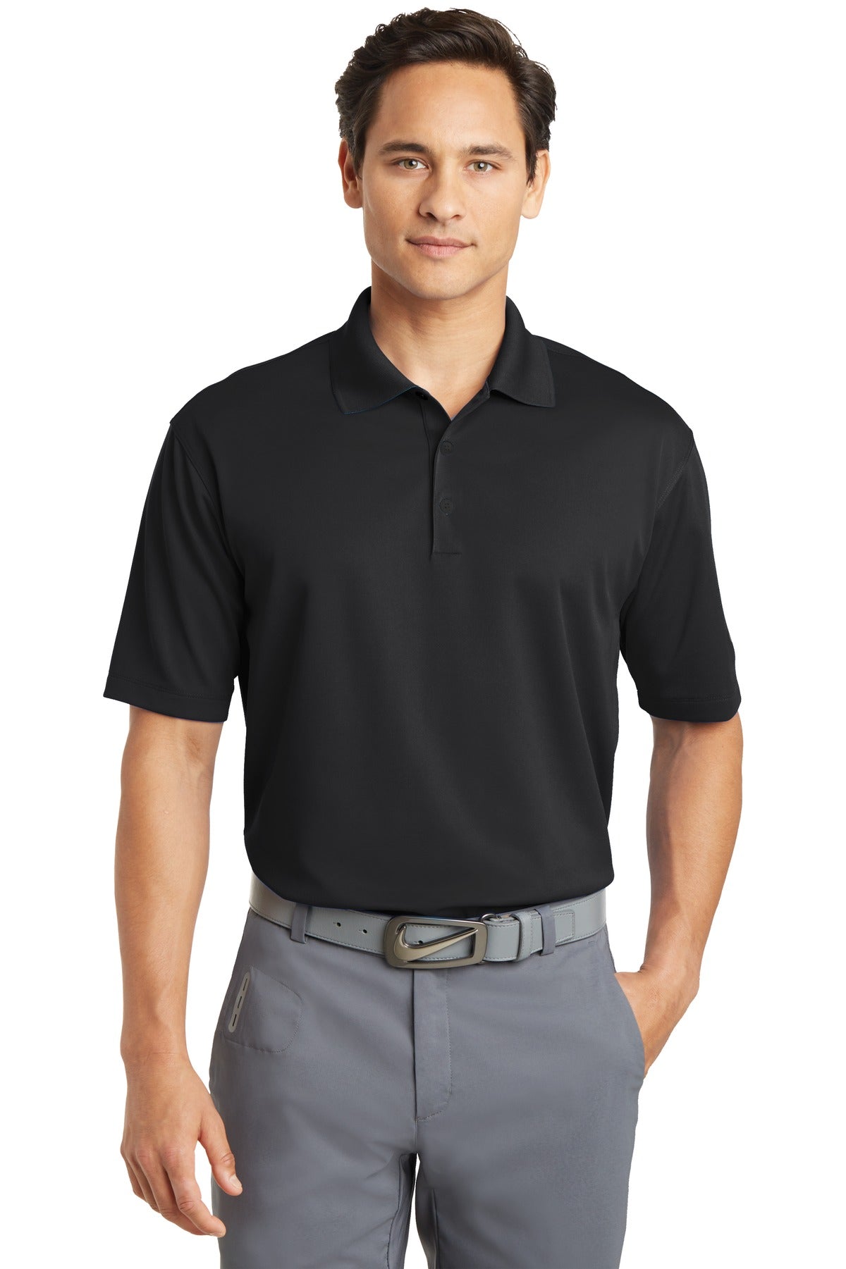 DISCONTINUED Nike Dri-FIT Micro Pique Polo. 363807 - Black - front