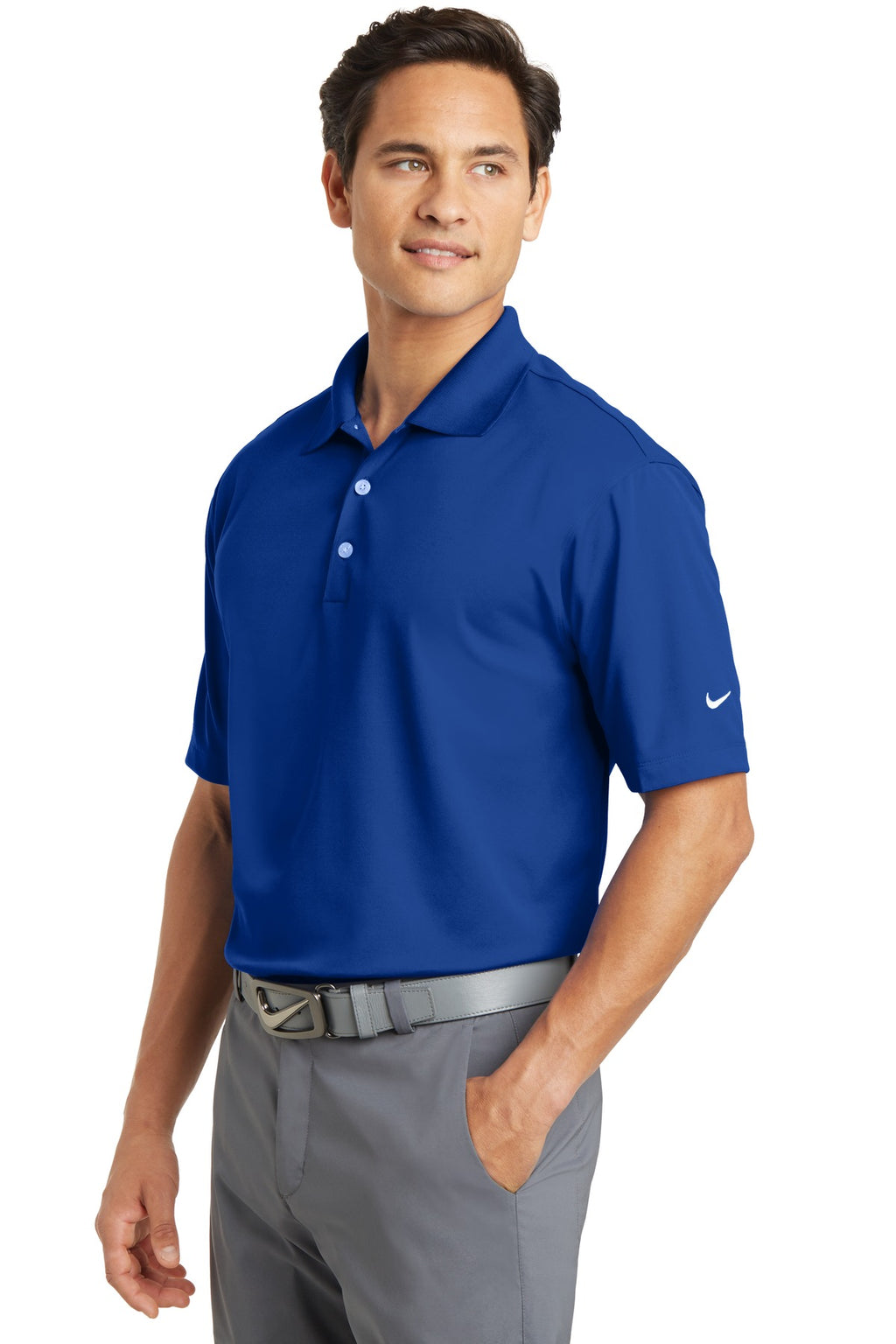 DISCONTINUED Nike Dri-FIT Micro Pique Polo. 363807 - Blue Sapphire - three_q