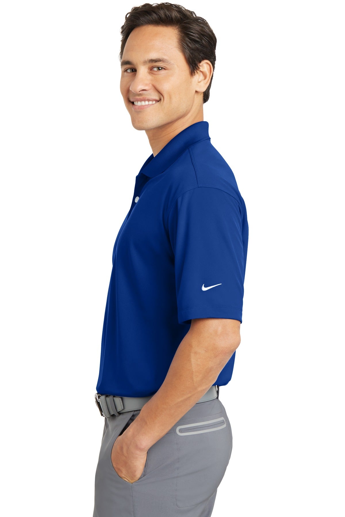 DISCONTINUED Nike Dri-FIT Micro Pique Polo. 363807 - Blue Sapphire - side