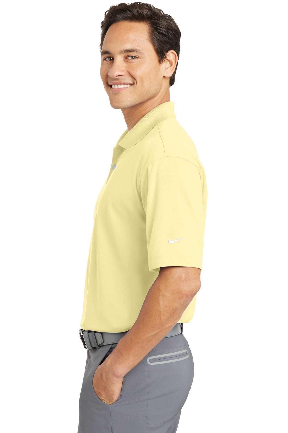DISCONTINUED Nike Dri-FIT Micro Pique Polo. 363807 - Cornsilk - side