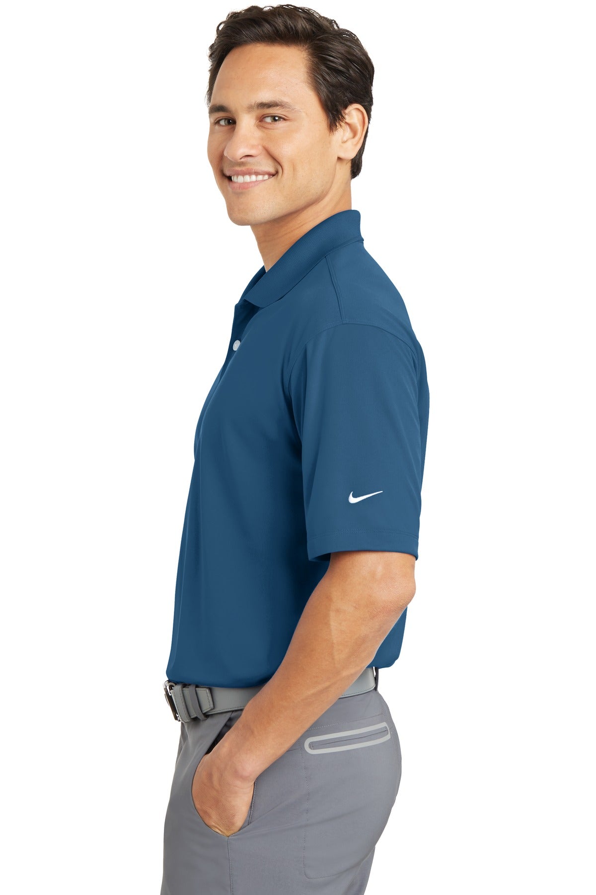 DISCONTINUED Nike Dri-FIT Micro Pique Polo. 363807 - French Blue - side