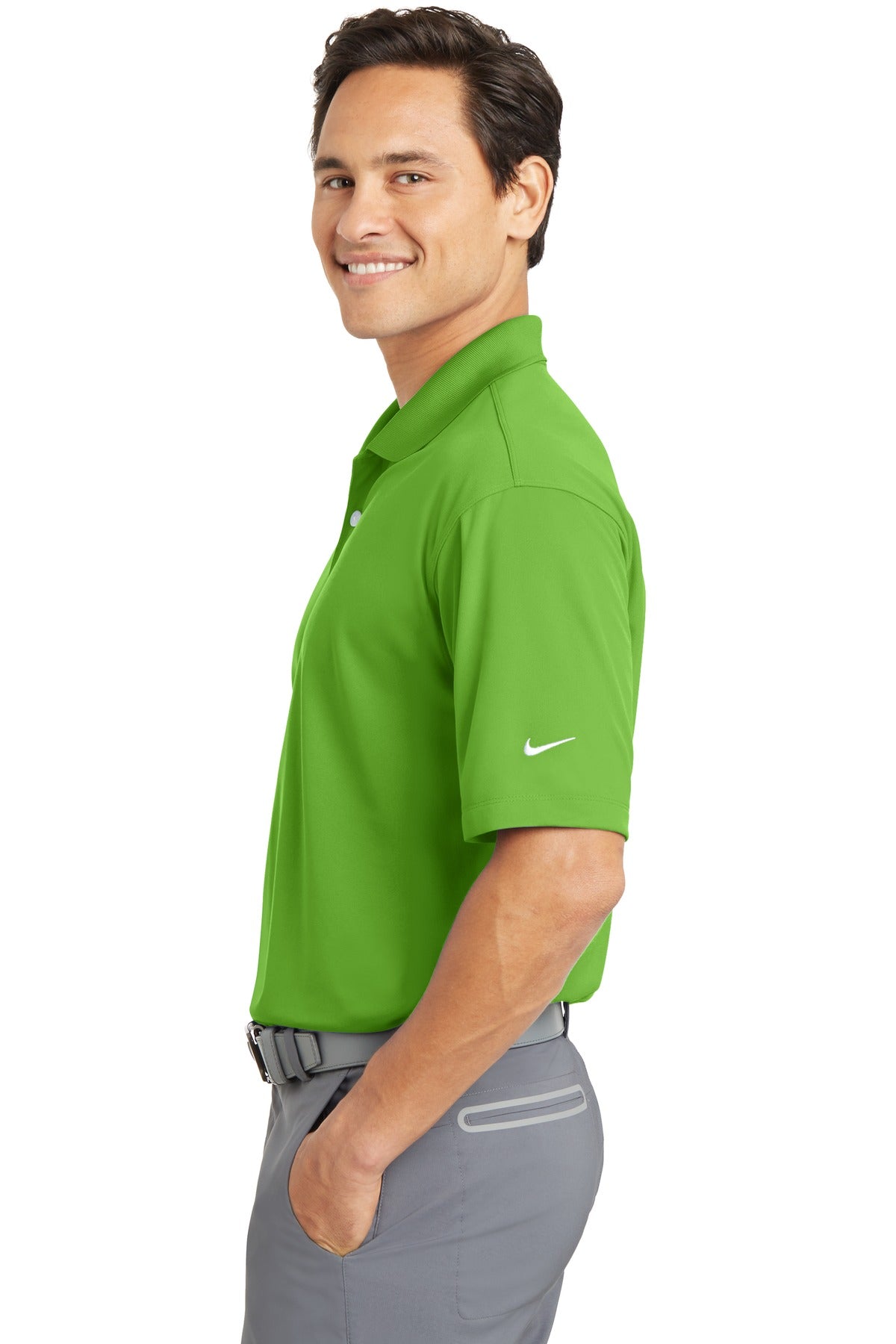 DISCONTINUED Nike Dri-FIT Micro Pique Polo. 363807 - Mean Green - side