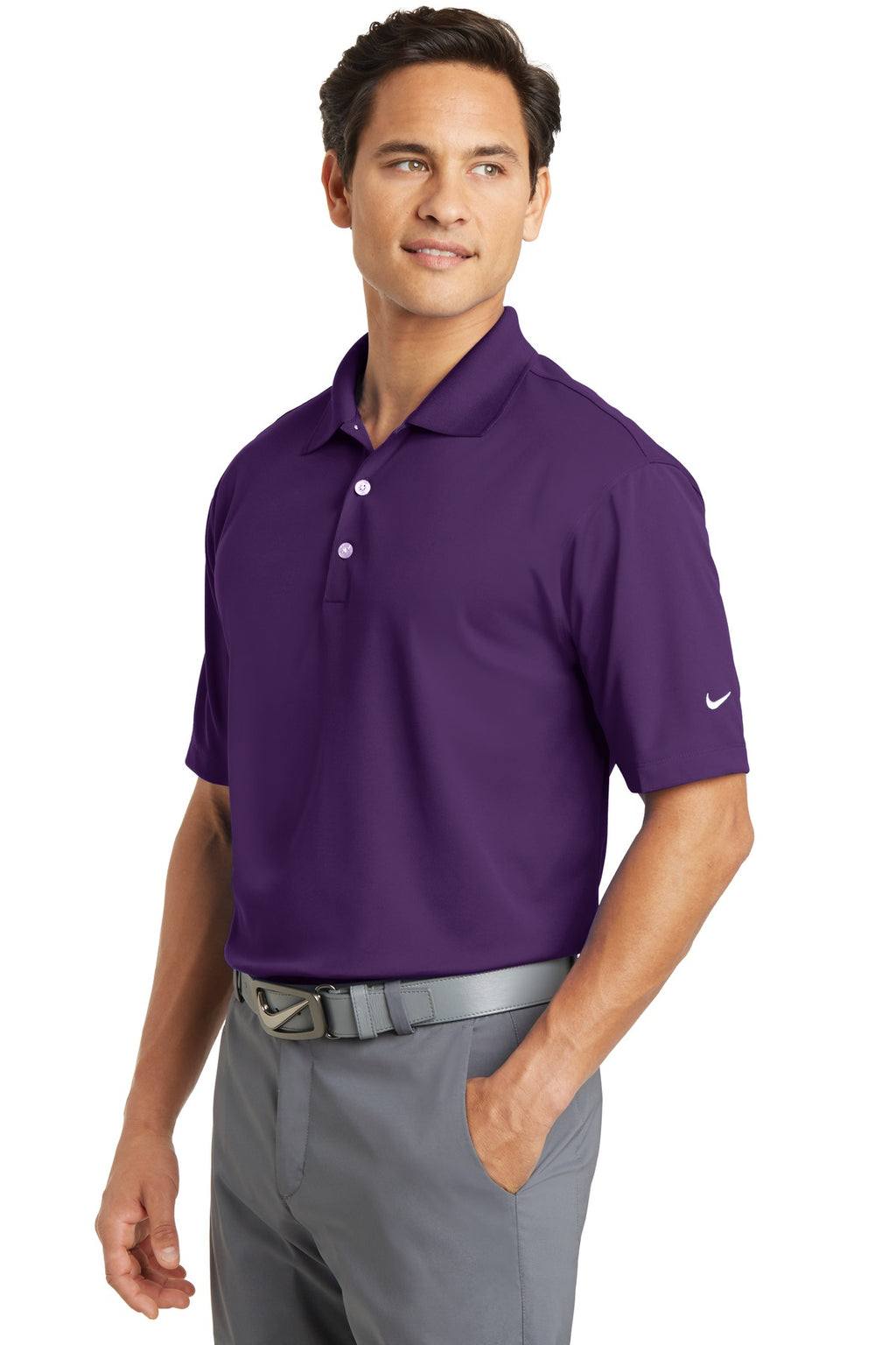 DISCONTINUED Nike Dri-FIT Micro Pique Polo. 363807 - Night Purple - three_q