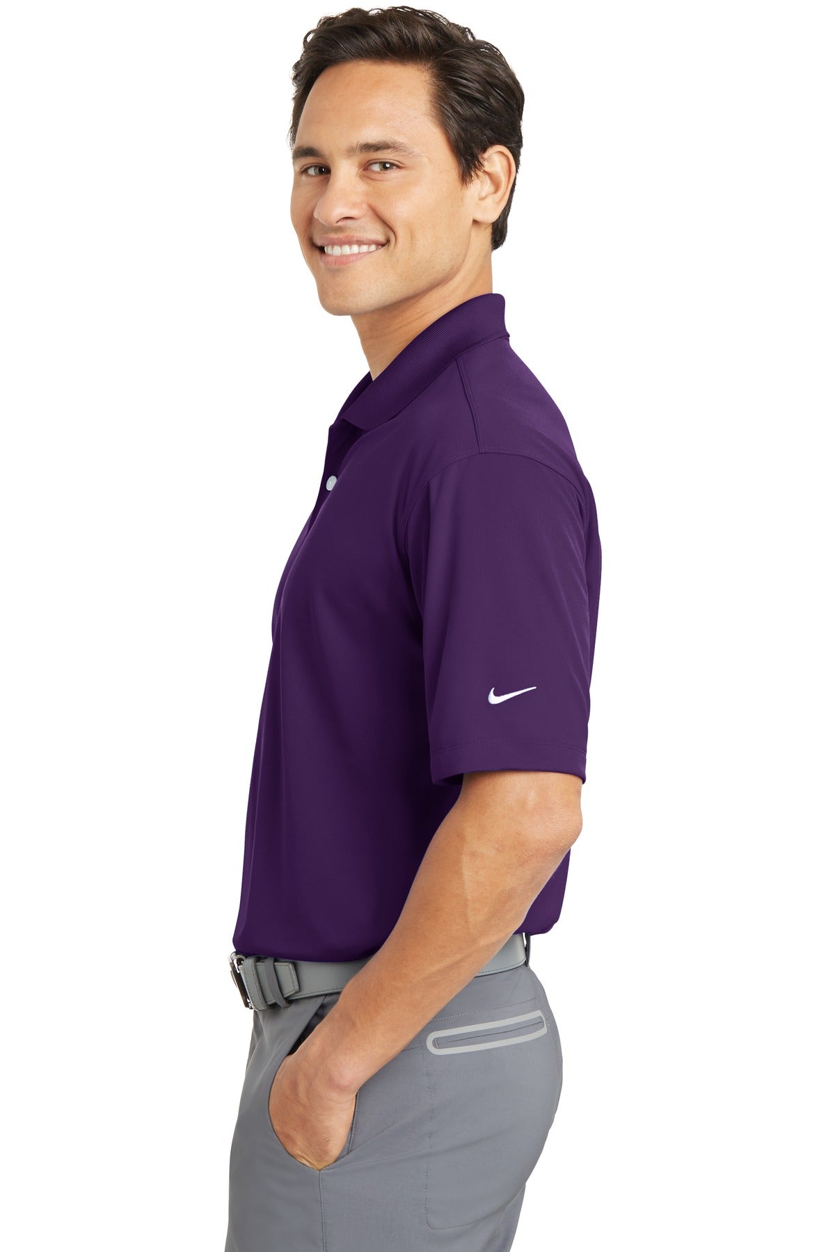 DISCONTINUED Nike Dri-FIT Micro Pique Polo. 363807 - Night Purple - side