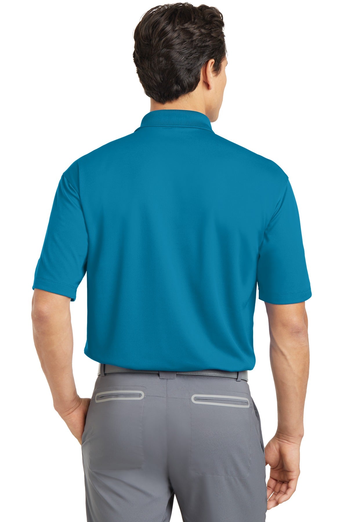 DISCONTINUED Nike Dri-FIT Micro Pique Polo. 363807 - Tidal Blue - back