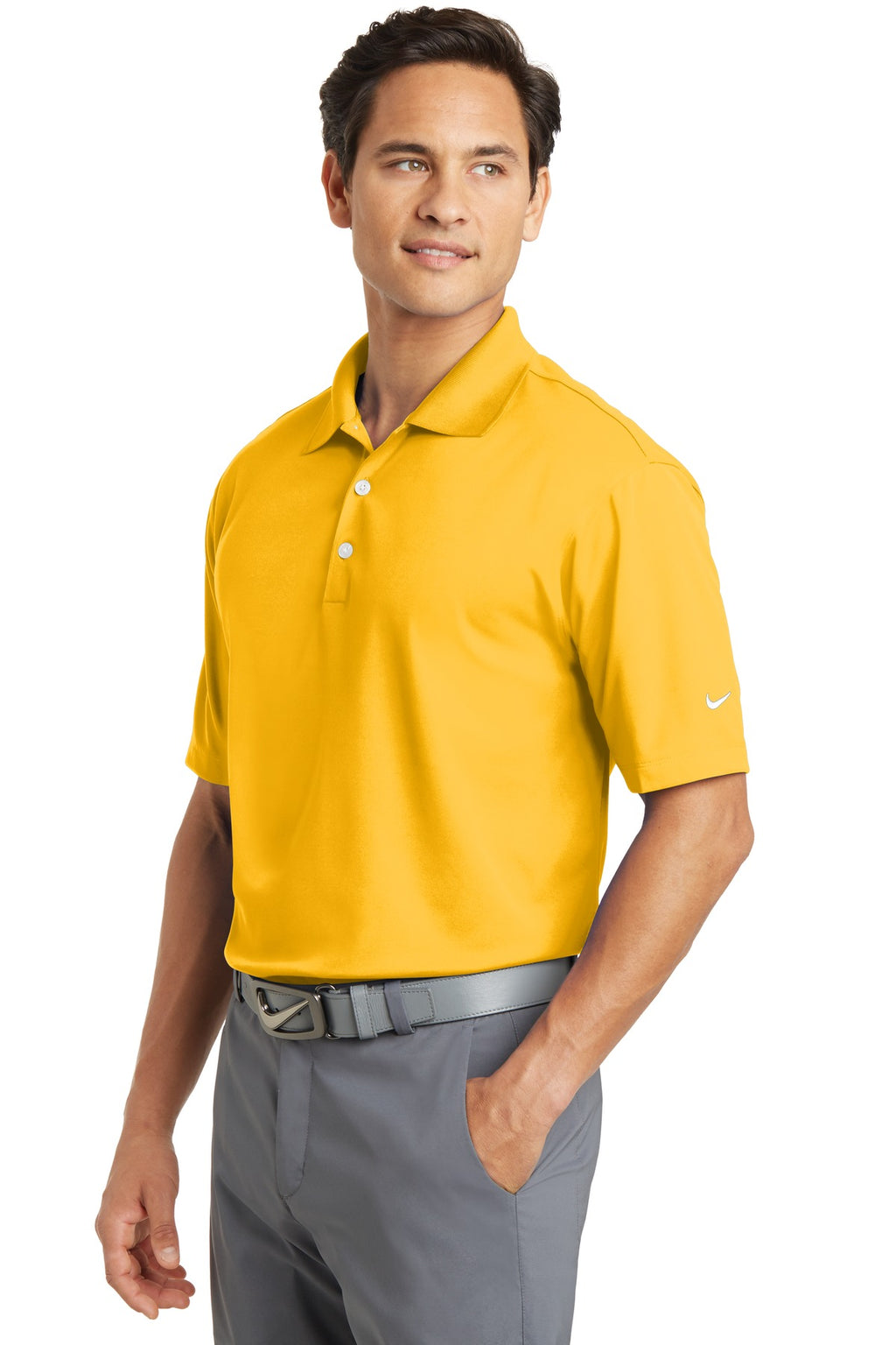 DISCONTINUED Nike Dri-FIT Micro Pique Polo. 363807 - University Gold - three_q