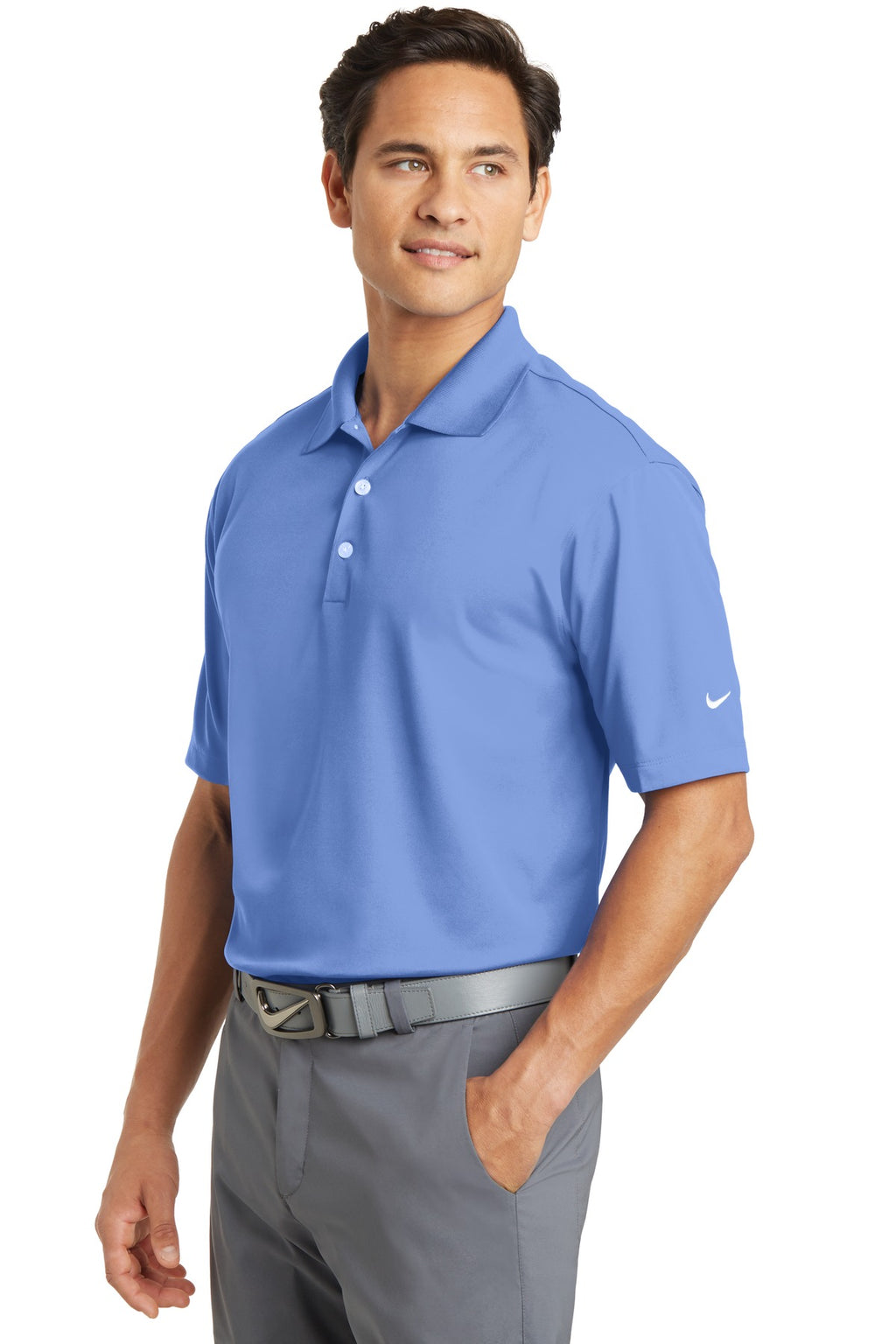DISCONTINUED Nike Dri-FIT Micro Pique Polo. 363807 - Valor Blue - three_q