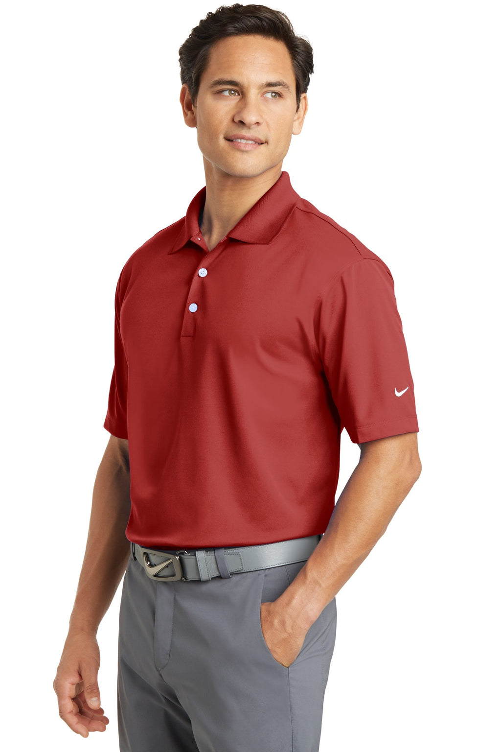 DISCONTINUED Nike Dri-FIT Micro Pique Polo. 363807 - Varsity Red - three_q