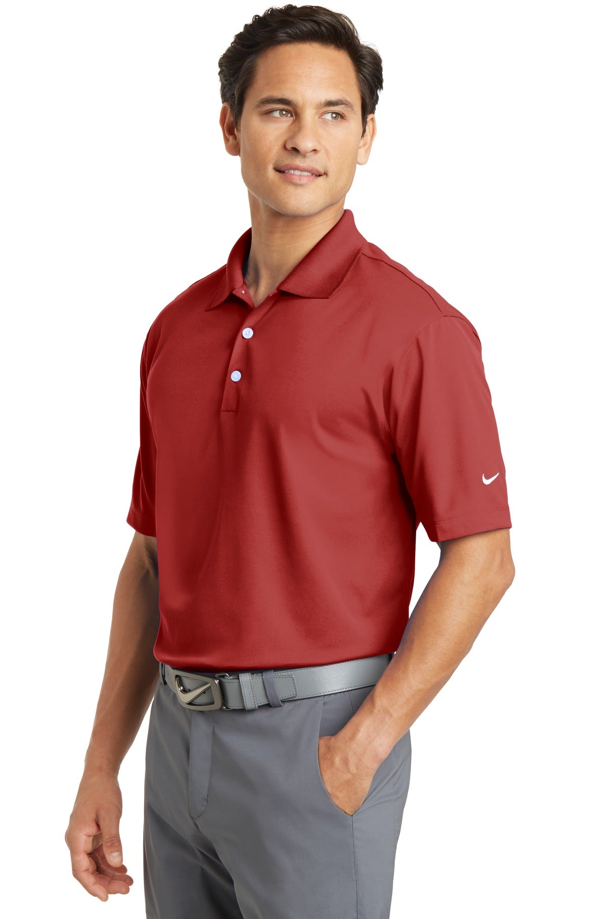 DISCONTINUED Nike Dri-FIT Micro Pique Polo. 363807 - Varsity Red - three_q