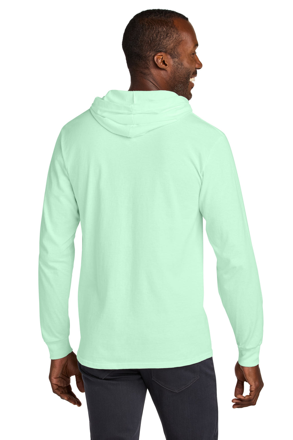 Jerzees Classics Unisex Cotton Long Sleeve Hooded T-Shirt 363LH - Mint To Be - back