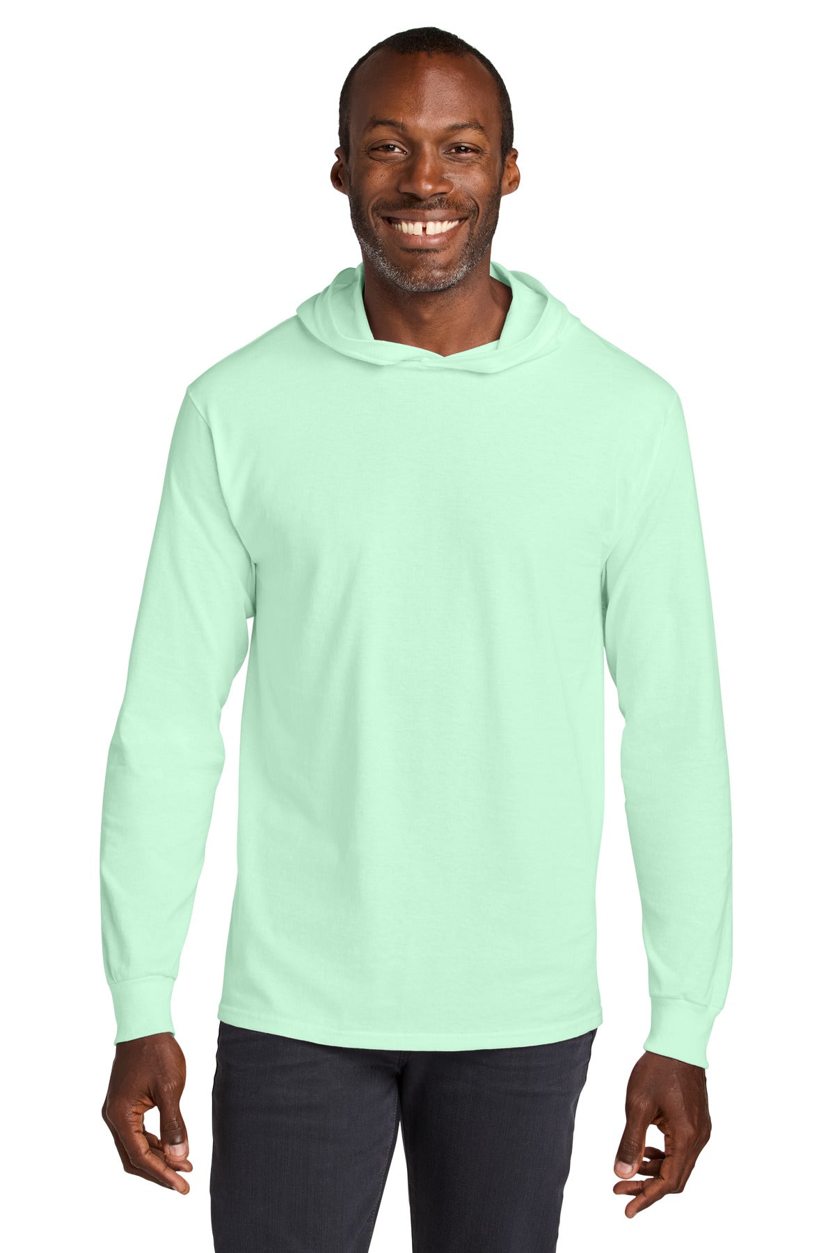 Jerzees Classics Unisex Cotton Long Sleeve Hooded T-Shirt 363LH - Mint To Be - front