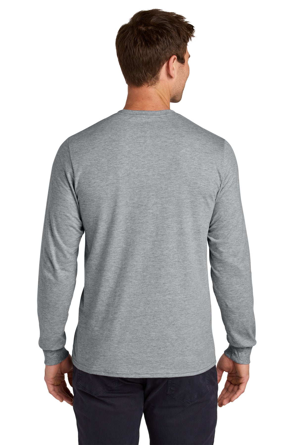 Jerzees Classics Unisex Cotton Long Sleeve T-Shirt 363L - Athletic Heather - back