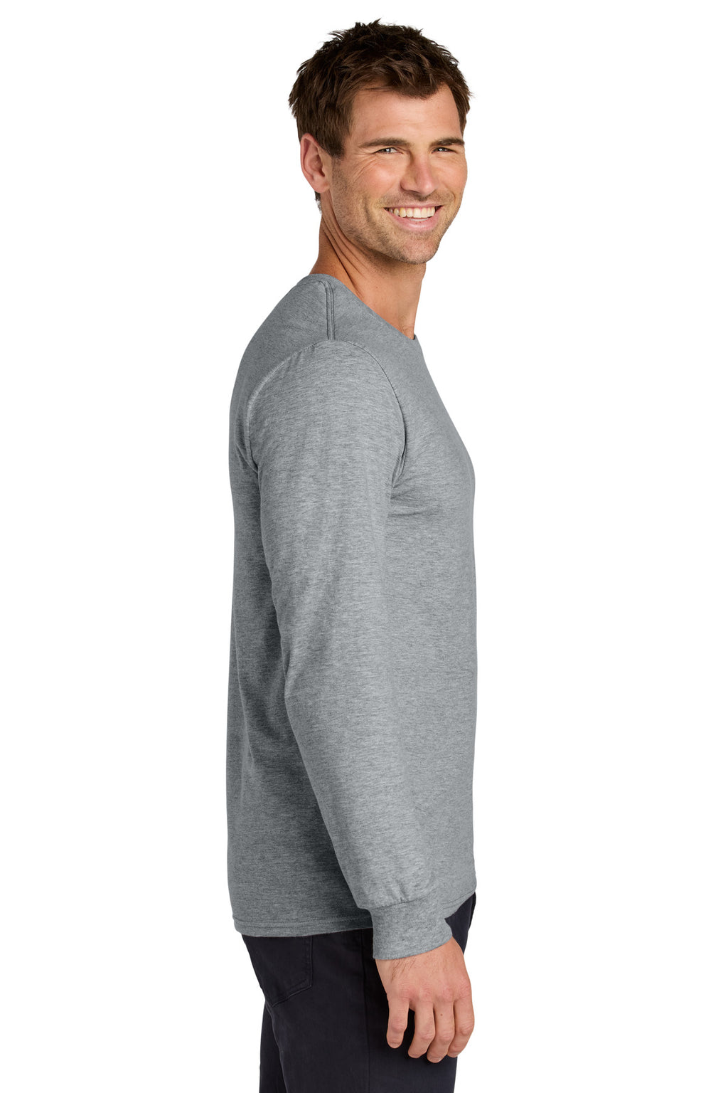 Jerzees Classics Unisex Cotton Long Sleeve T-Shirt 363L - Athletic Heather - side
