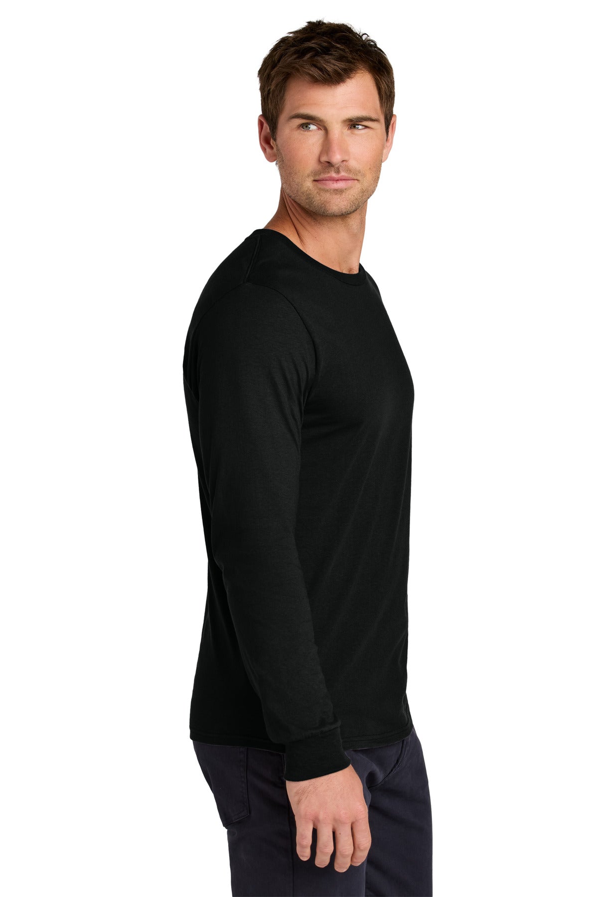 Jerzees Classics Unisex Cotton Long Sleeve T-Shirt 363L - Black Ink - side
