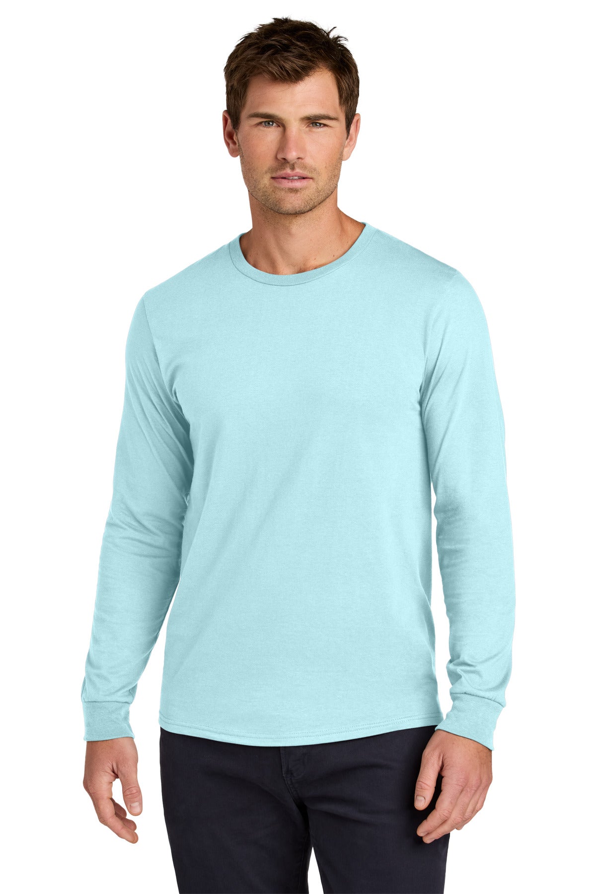 Jerzees Classics Unisex Cotton Long Sleeve T-Shirt 363L - Breezy Blue - front