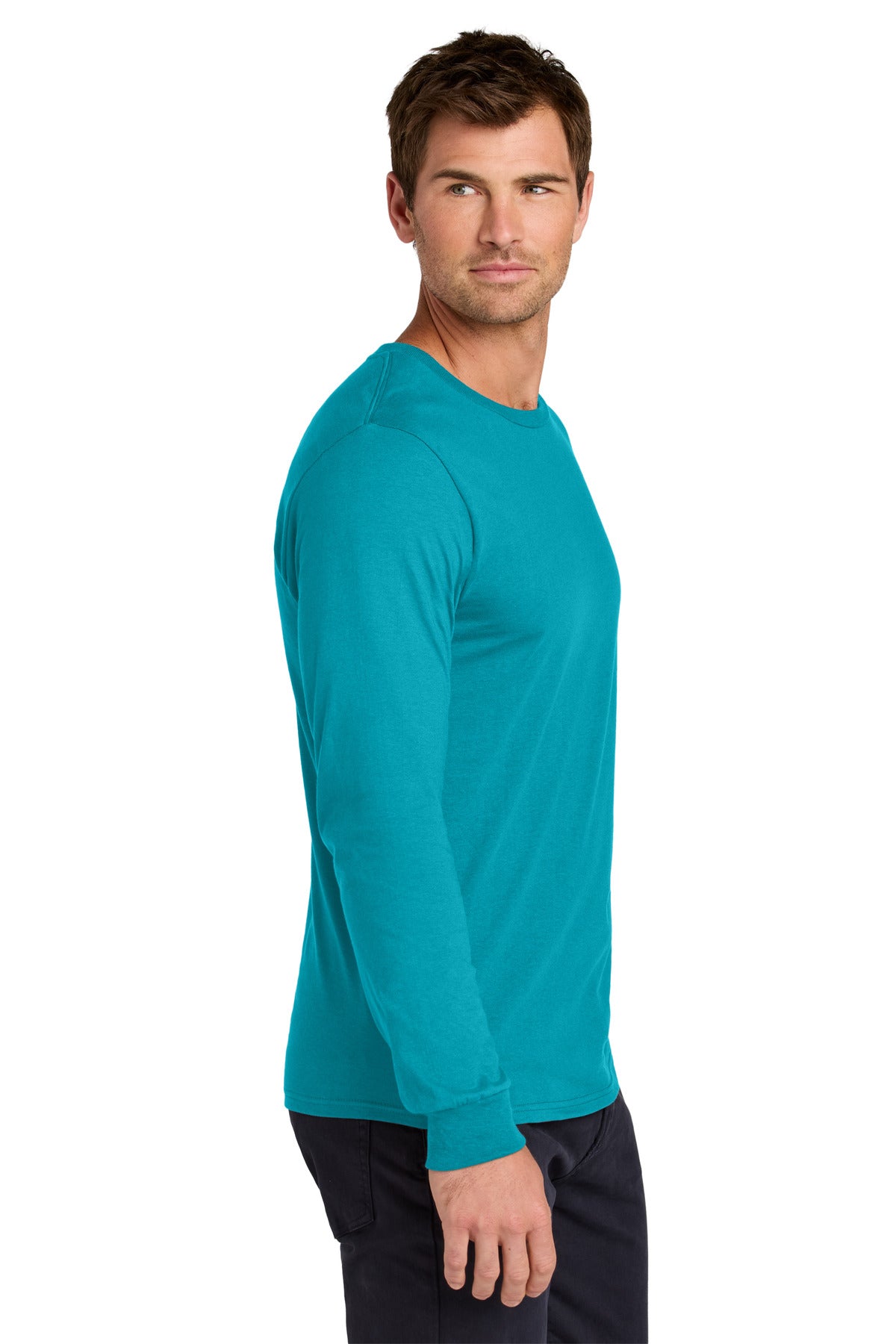 Jerzees Classics Unisex Cotton Long Sleeve T-Shirt 363L - California Blue - side
