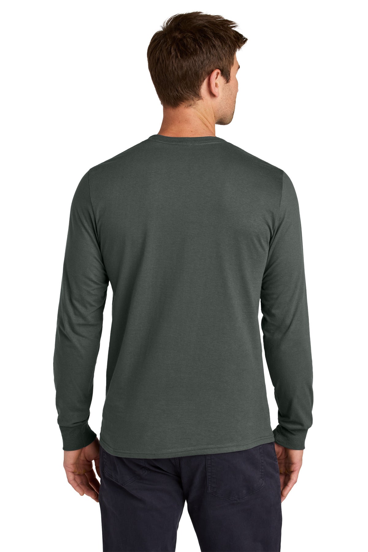 Jerzees Classics Unisex Cotton Long Sleeve T-Shirt 363L - Charcoal Grey - back