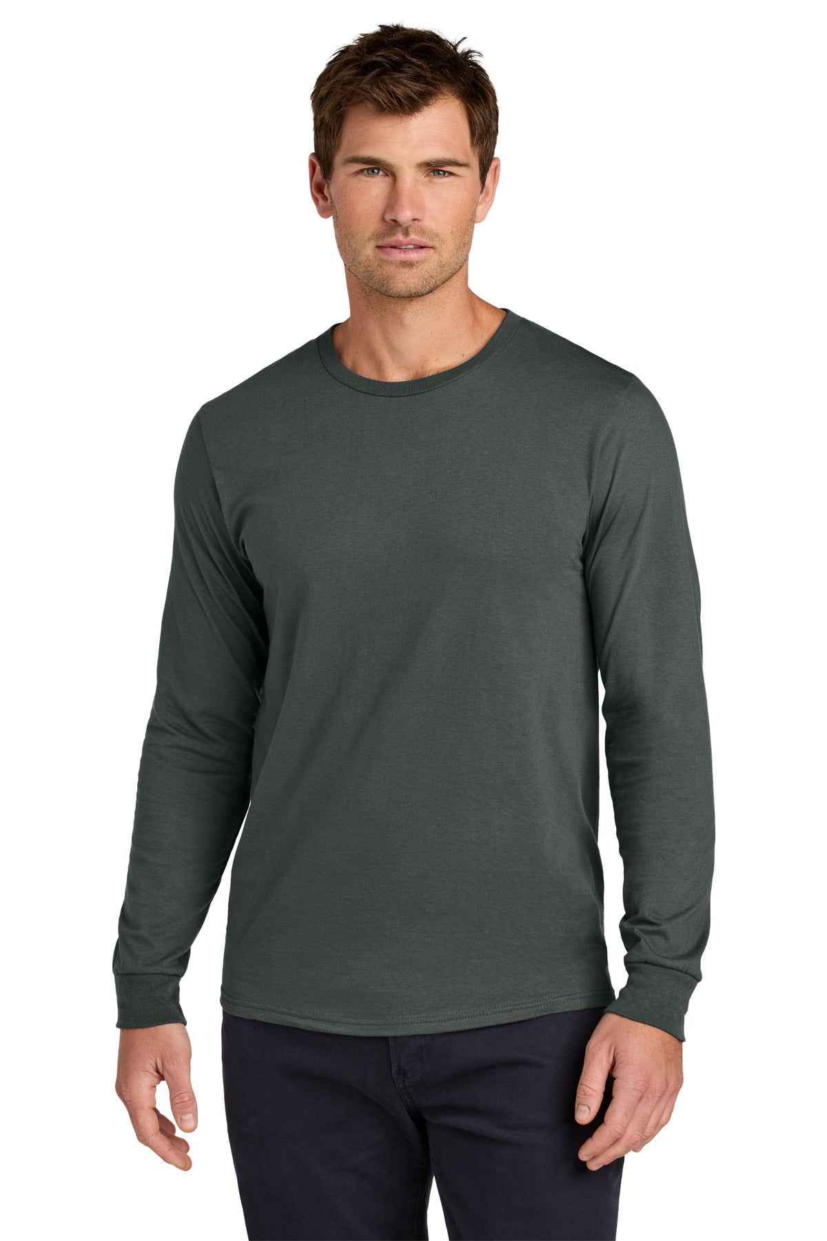 Jerzees Classics Unisex Cotton Long Sleeve T-Shirt 363L - Charcoal Grey - front