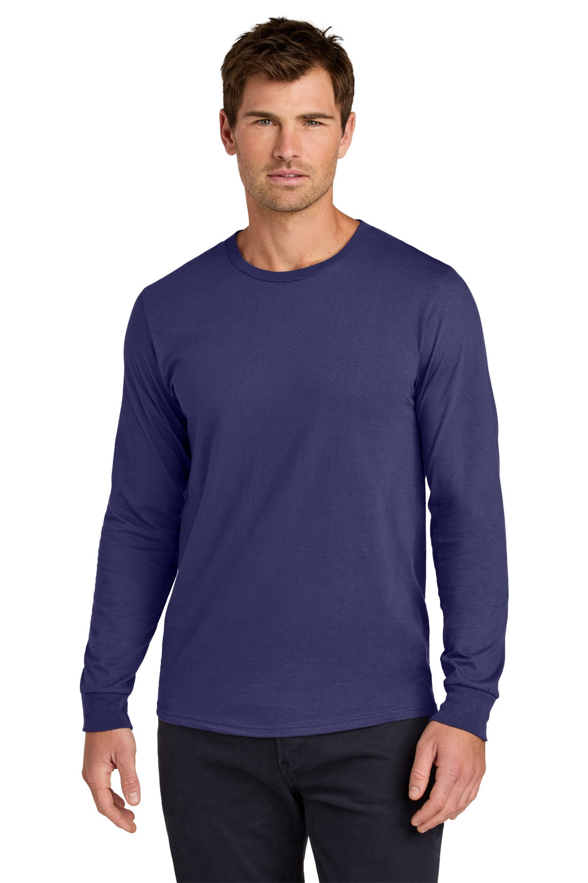 Jerzees Classics Unisex Cotton Long Sleeve T-Shirt 363L - Deep Purple - front