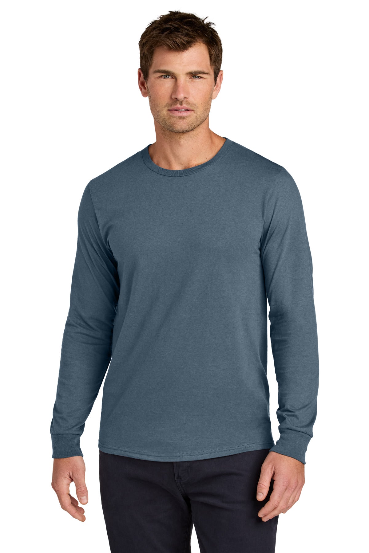 Jerzees Classics Unisex Cotton Long Sleeve T-Shirt 363L - Denim - front