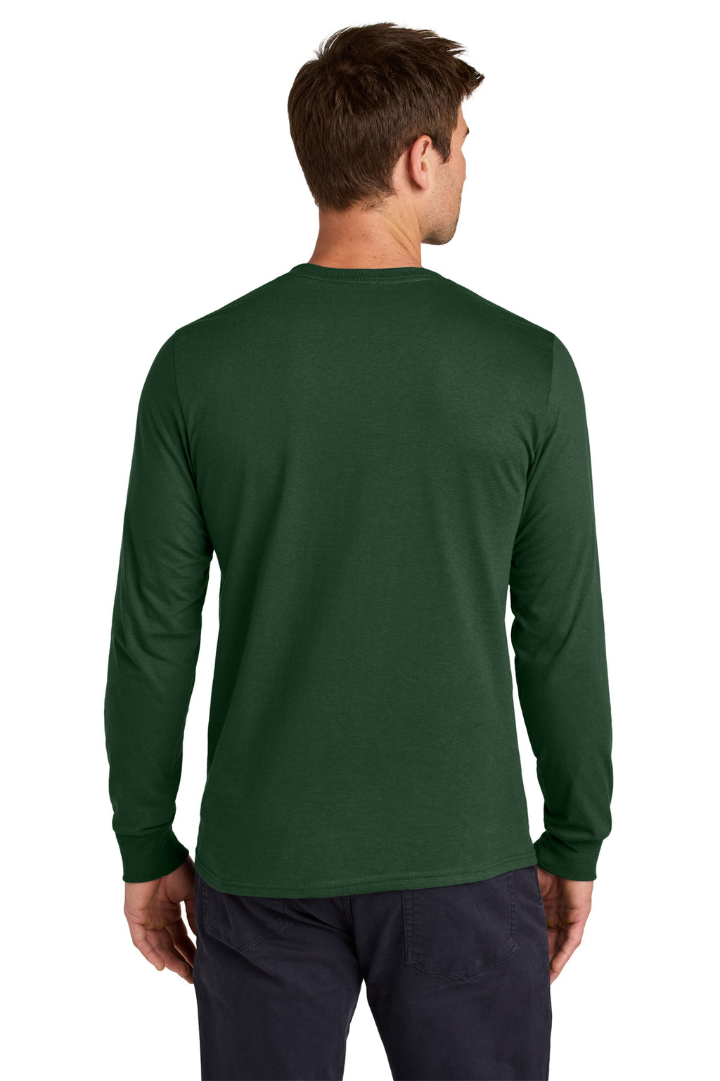 Jerzees Classics Unisex Cotton Long Sleeve T-Shirt 363L - Forest Green - back