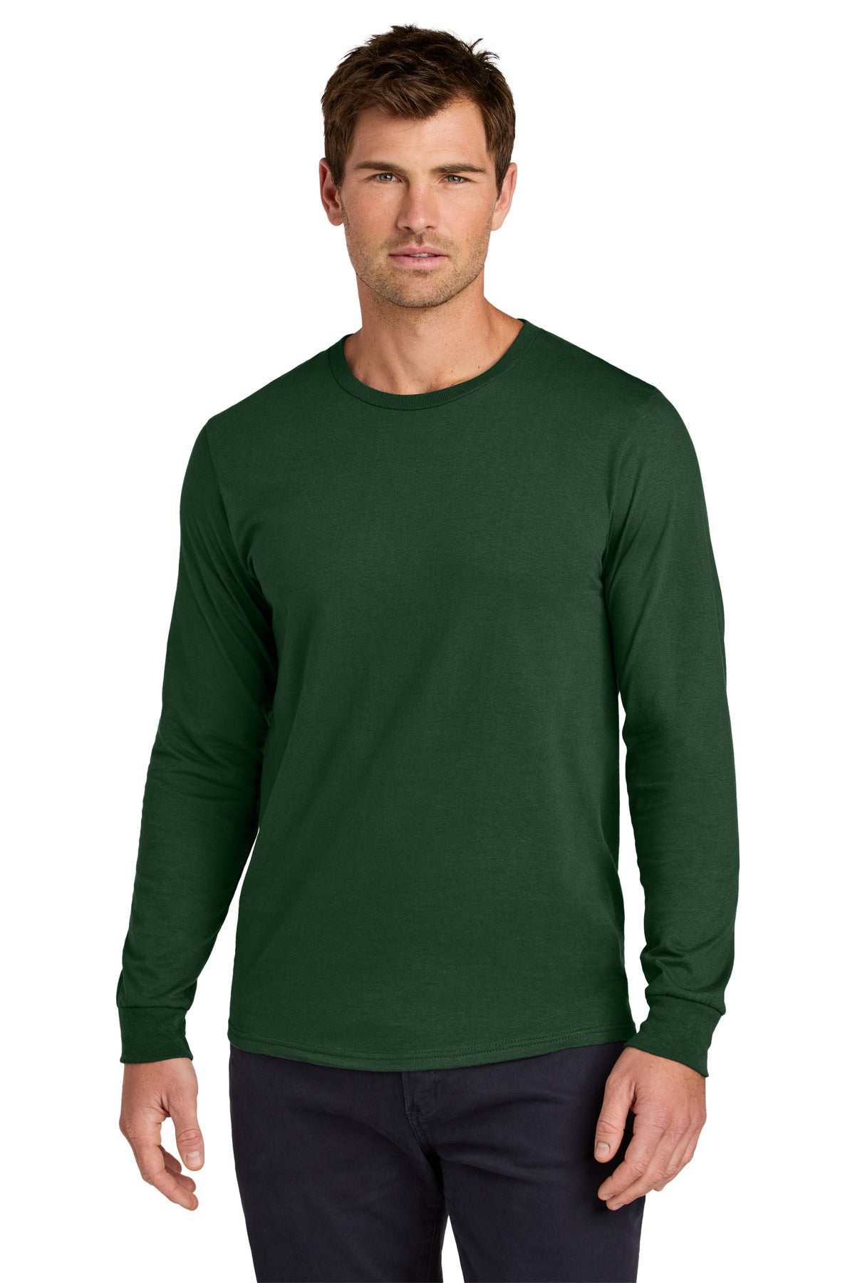 Jerzees Classics Unisex Cotton Long Sleeve T-Shirt 363L - Forest Green - front