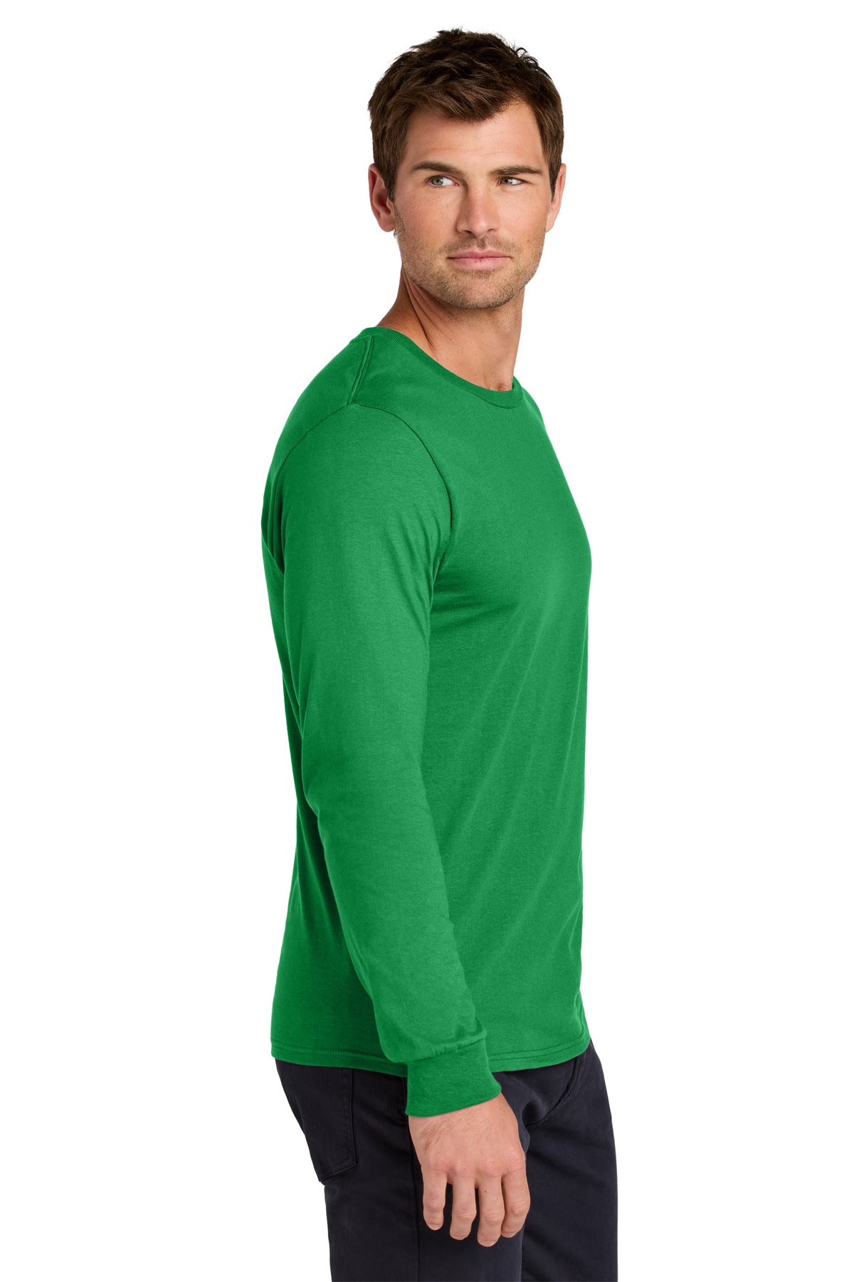 Jerzees Classics Unisex Cotton Long Sleeve T-Shirt 363L - Kelly - side