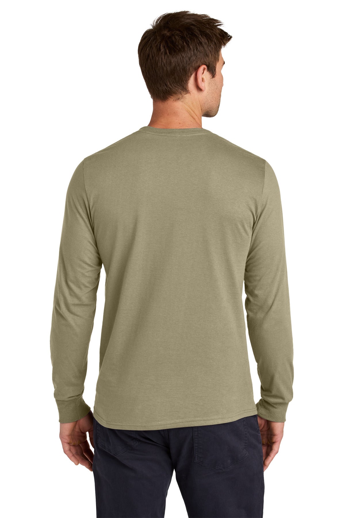 Jerzees Classics Unisex Cotton Long Sleeve T-Shirt 363L - Khaki - back