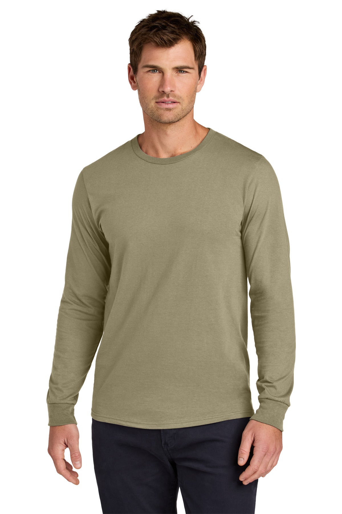 Jerzees Classics Unisex Cotton Long Sleeve T-Shirt 363L - Khaki - front