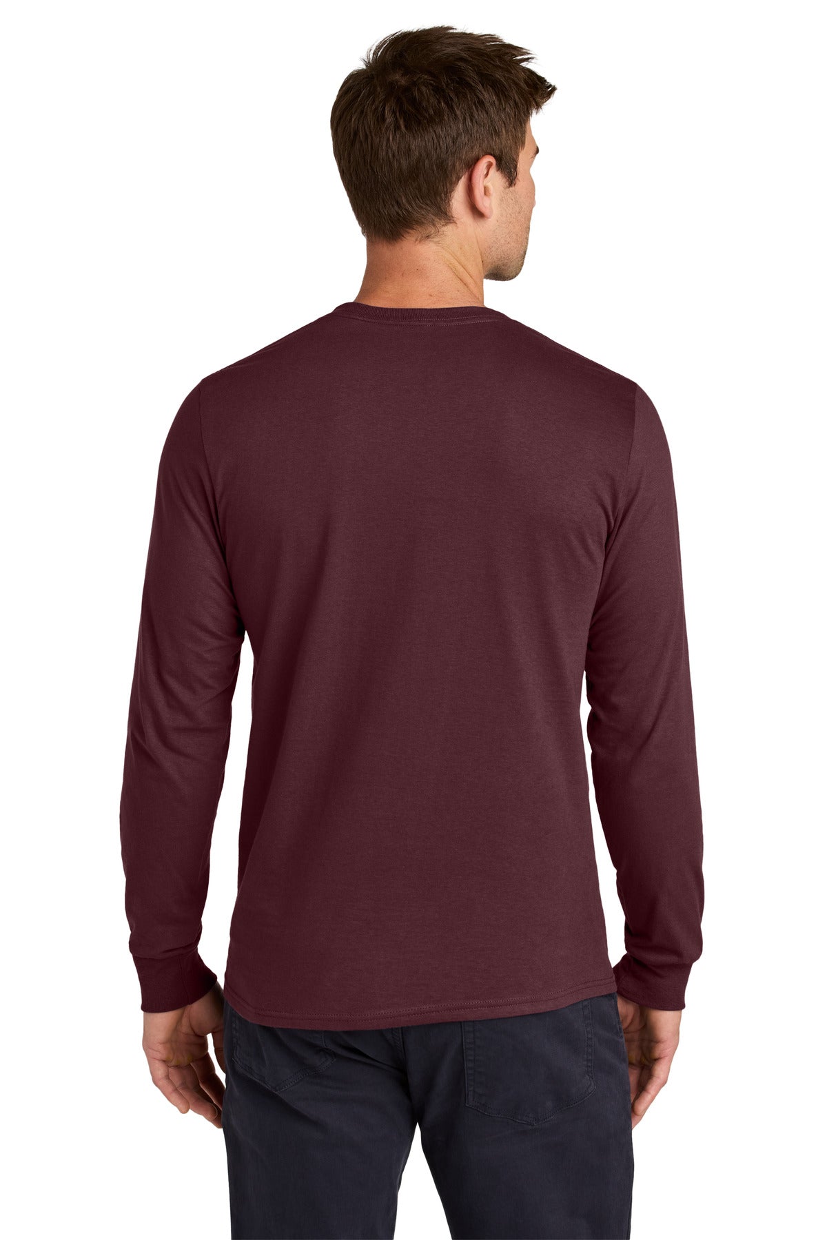 Jerzees Classics Unisex Cotton Long Sleeve T-Shirt 363L - Maroon - back