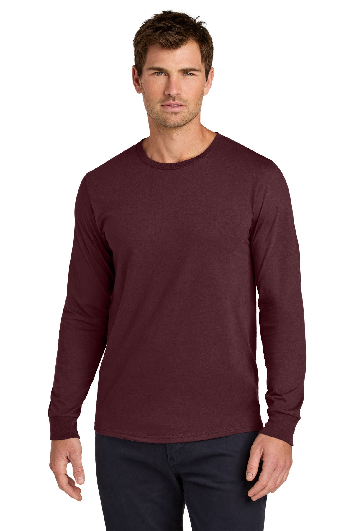 Jerzees Classics Unisex Cotton Long Sleeve T-Shirt 363L - Maroon - front