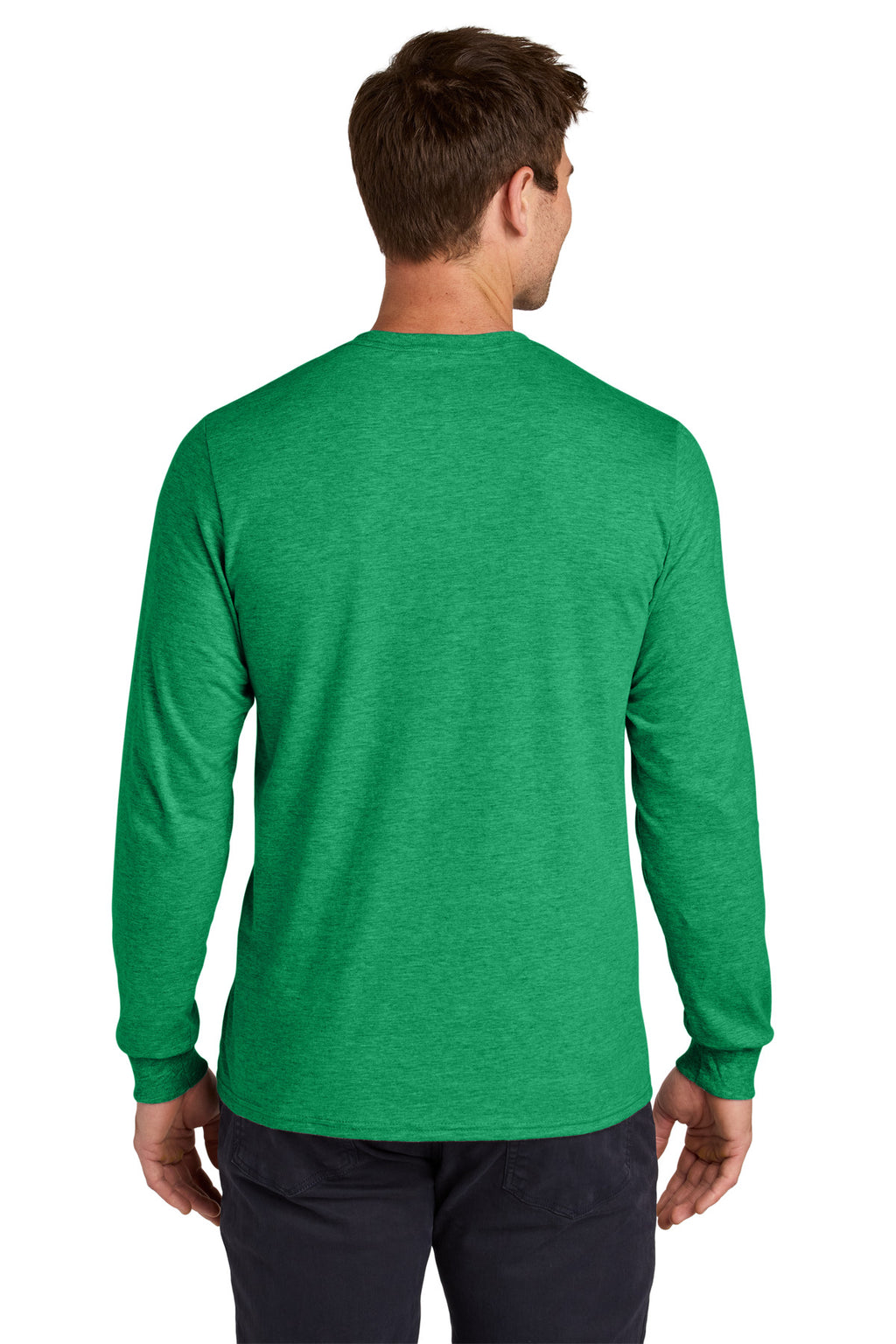 Jerzees Classics Unisex Cotton Long Sleeve T-Shirt 363L - Retro Heather Green - back