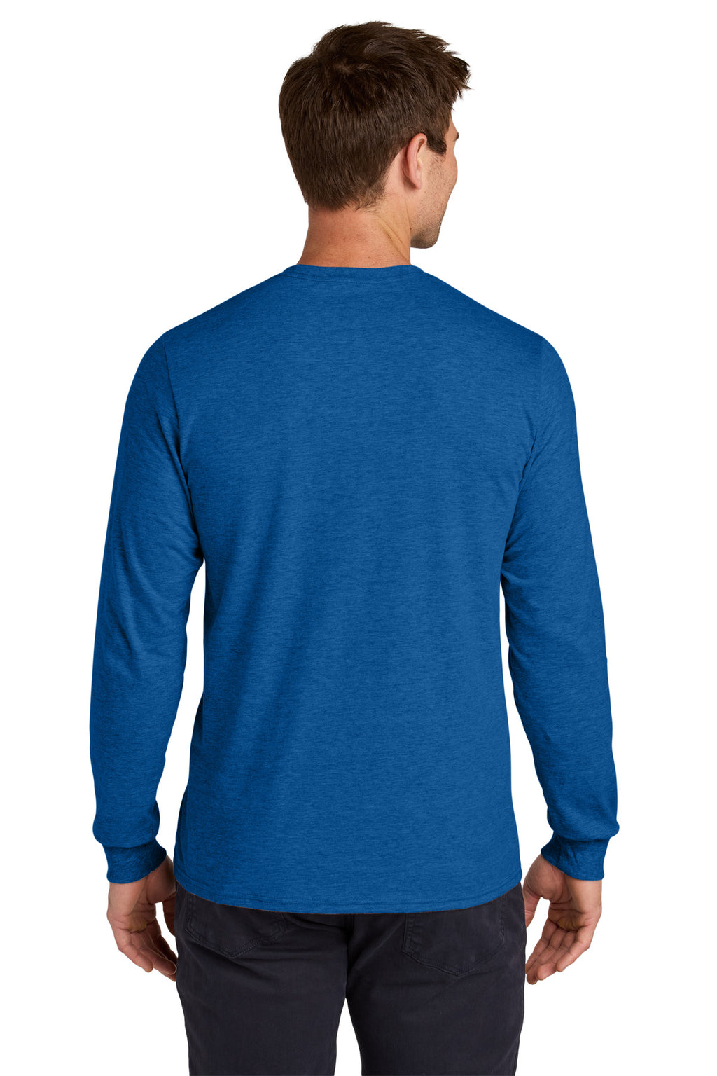 Jerzees Classics Unisex Cotton Long Sleeve T-Shirt 363L - Retro Heather Royal - back