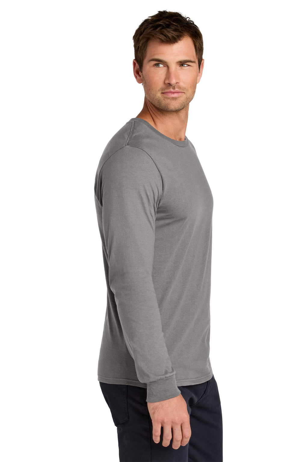 Jerzees Classics Unisex Cotton Long Sleeve T-Shirt 363L - Rock - side