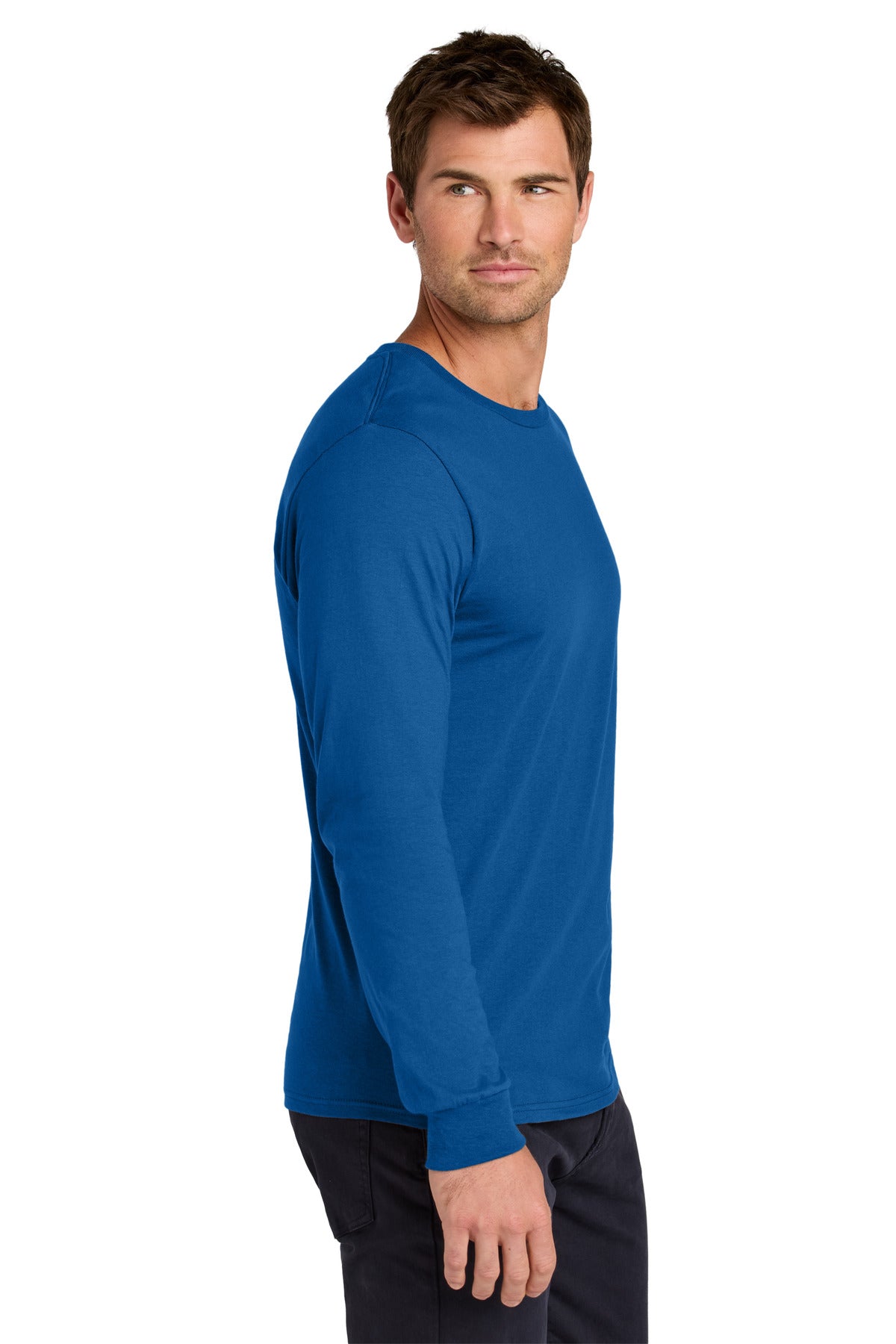 Jerzees Classics Unisex Cotton Long Sleeve T-Shirt 363L - Royal - side