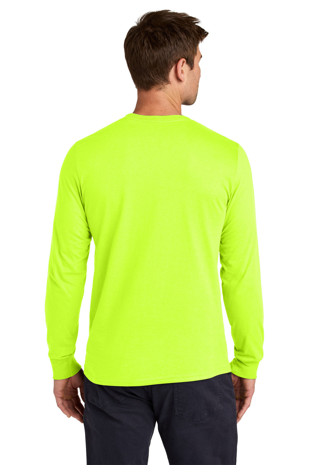 Jerzees Classics Unisex Cotton Long Sleeve T-Shirt 363L - Safety Green - back