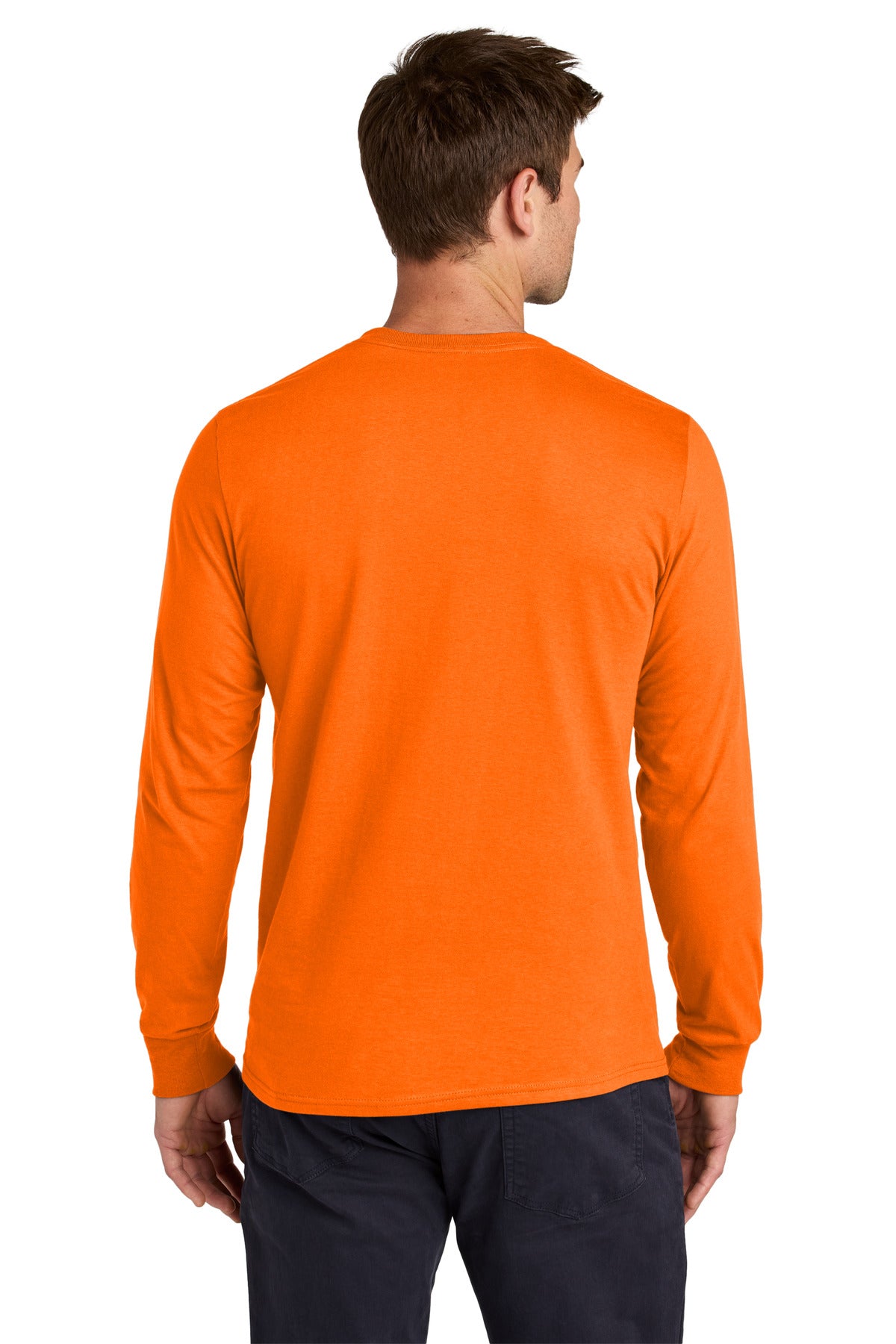 Jerzees Classics Unisex Cotton Long Sleeve T-Shirt 363L - Safety Orange - back