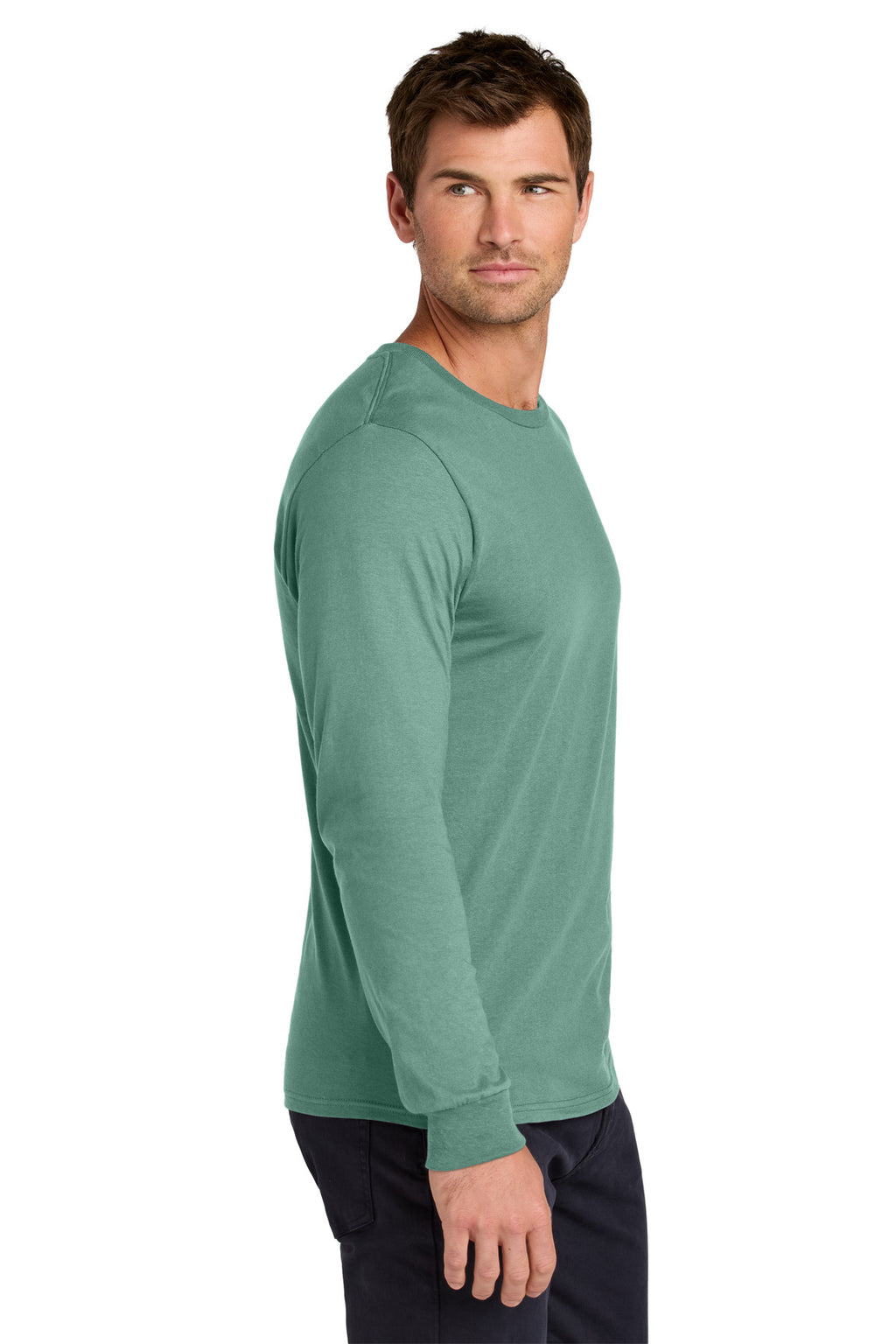 Jerzees Classics Unisex Cotton Long Sleeve T-Shirt 363L - Sage - side