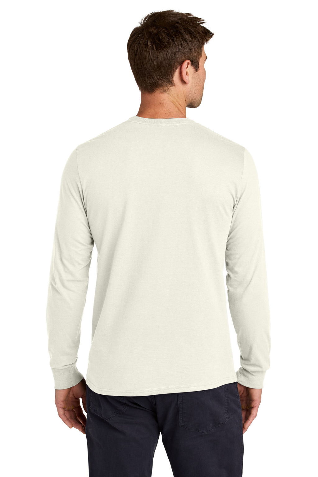 Jerzees Classics Unisex Cotton Long Sleeve T-Shirt 363L - Sweet Cream Heather - back