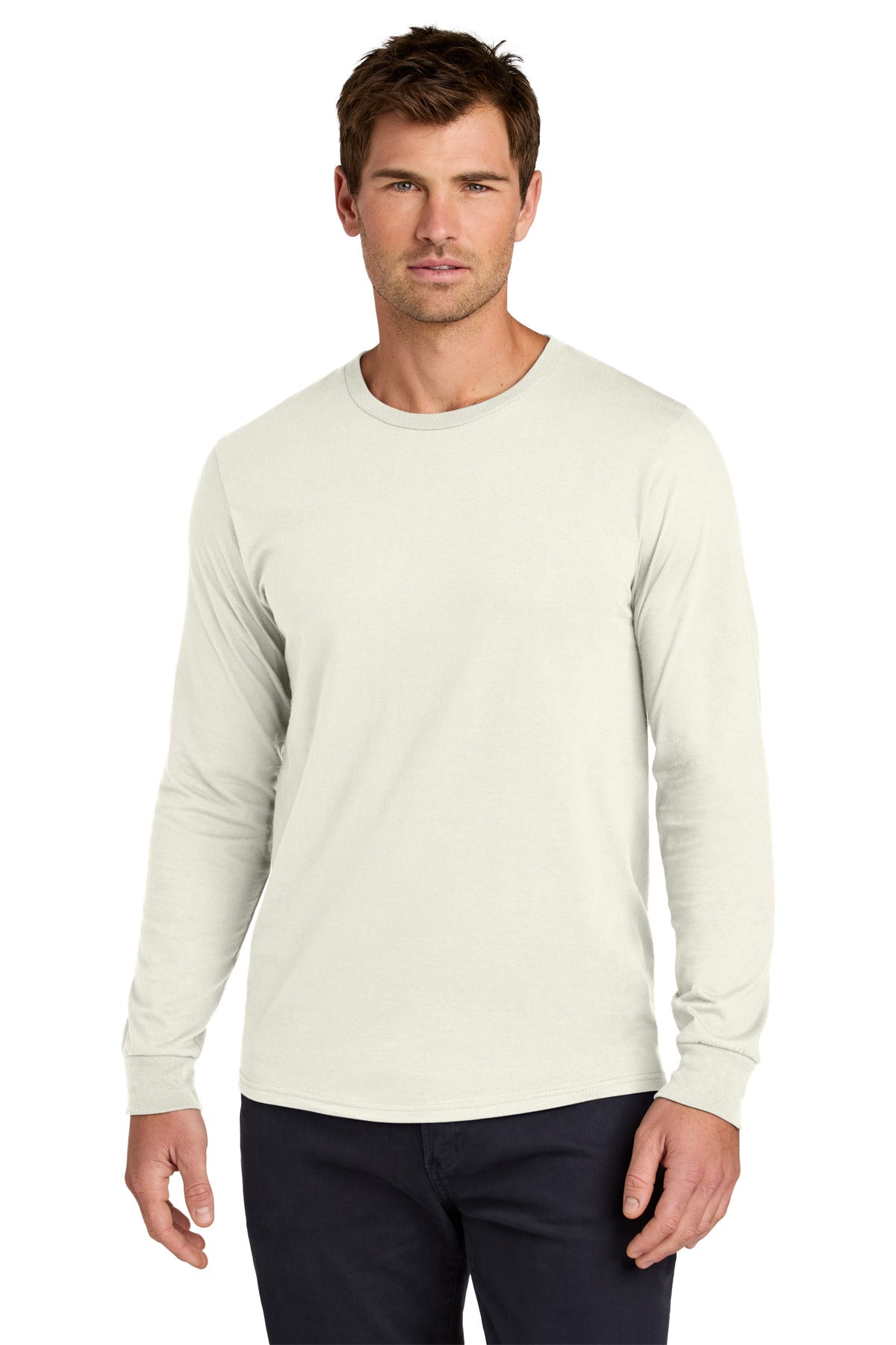 Jerzees Classics Unisex Cotton Long Sleeve T-Shirt 363L - Sweet Cream Heather - front