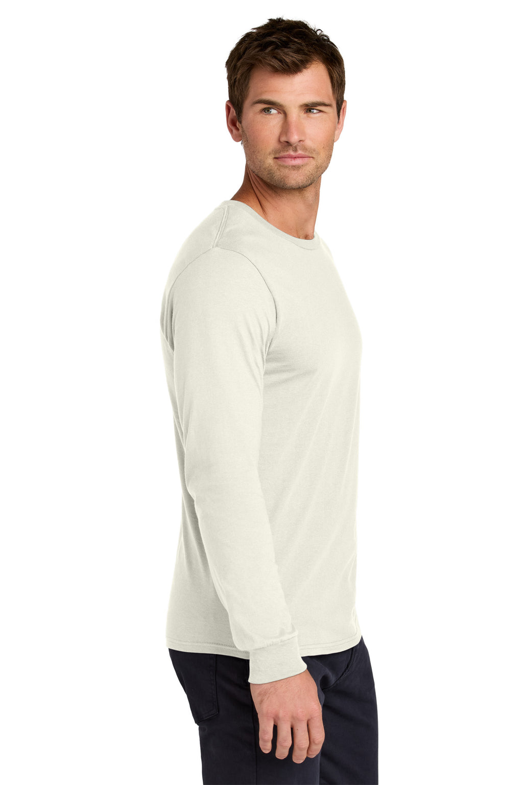 Jerzees Classics Unisex Cotton Long Sleeve T-Shirt 363L - Sweet Cream Heather - side