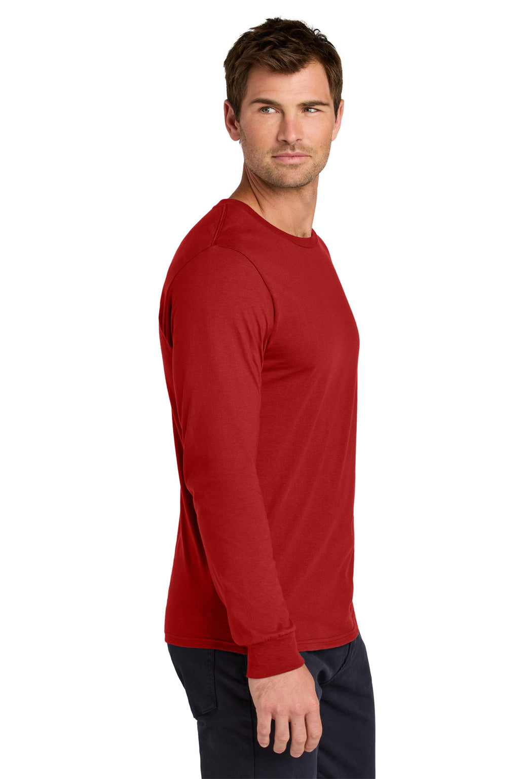 Jerzees Classics Unisex Cotton Long Sleeve T-Shirt 363L - True Red - side